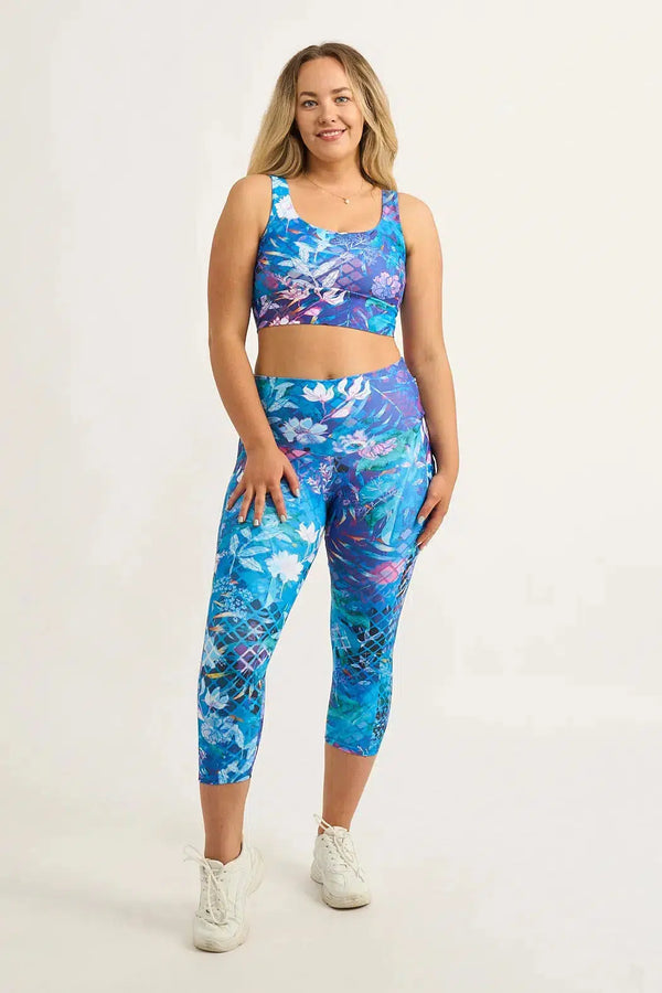 Mermaid Mafia Performance - Panel Pocket High Waisted Capri Leggings-Activewear-Exoticathletica