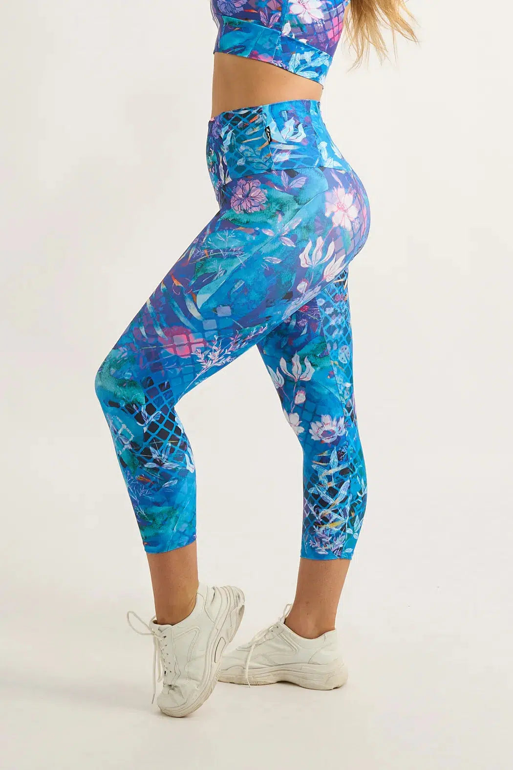 Mermaid Mafia Performance - Tummy Control High Waisted Capri Leggings-Activewear-Exoticathletica