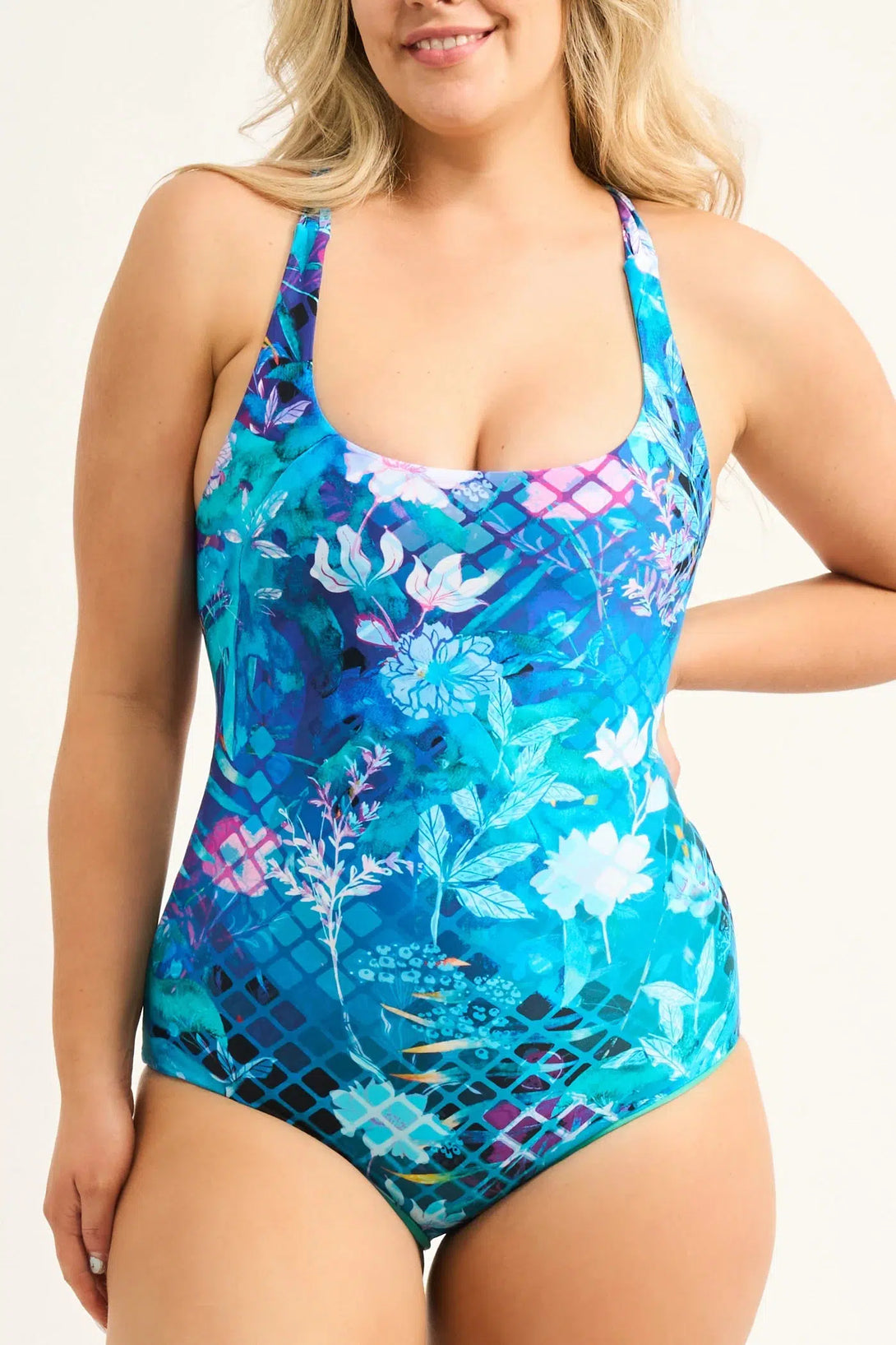 Mermaid Mafia Silky - Reversible Cross Over One Piece W/ Extra Coverage Bottoms-Activewear-Exoticathletica