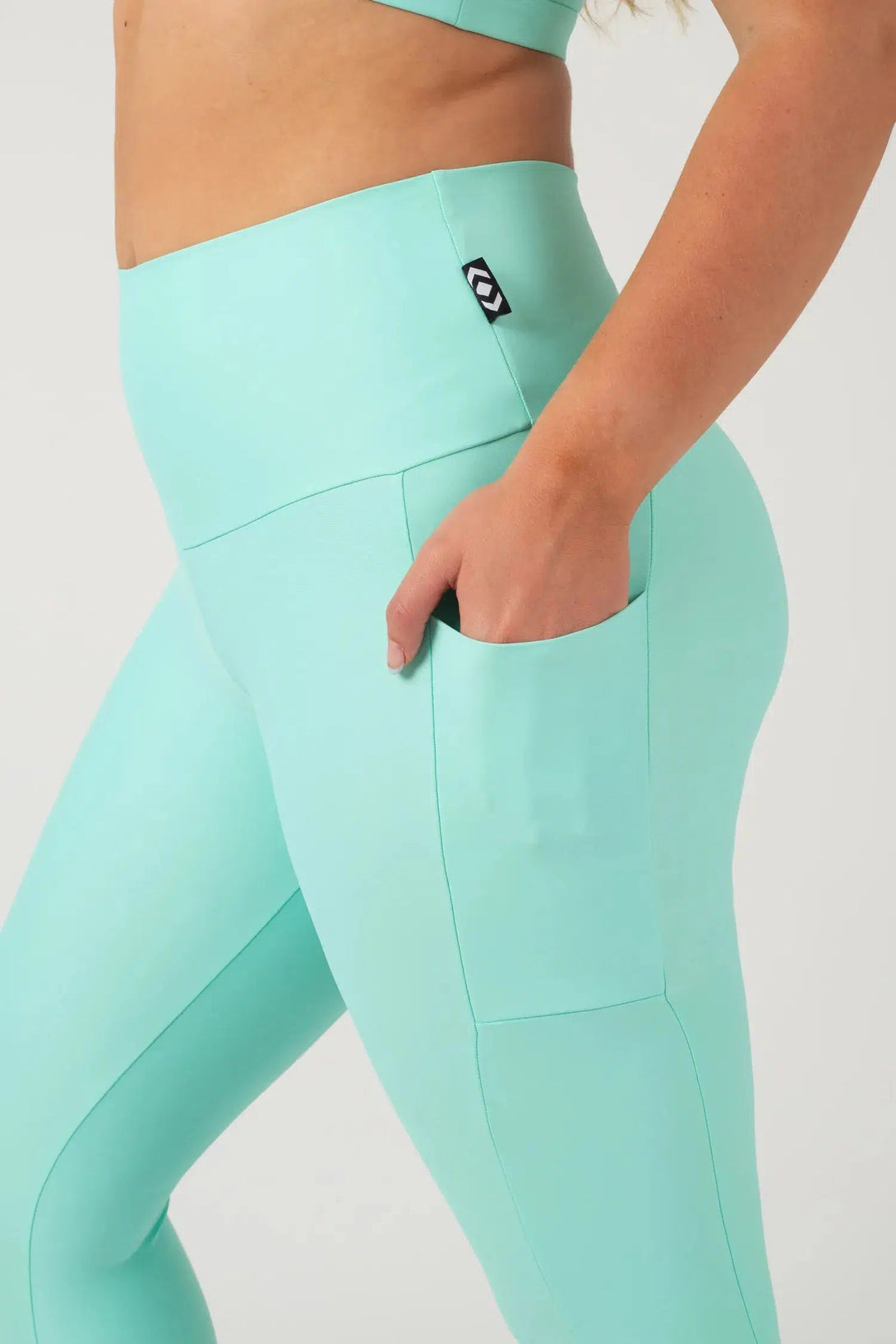 Mint Performance - Panel Pocket High Waisted Capri Leggings-Activewear-Exoticathletica