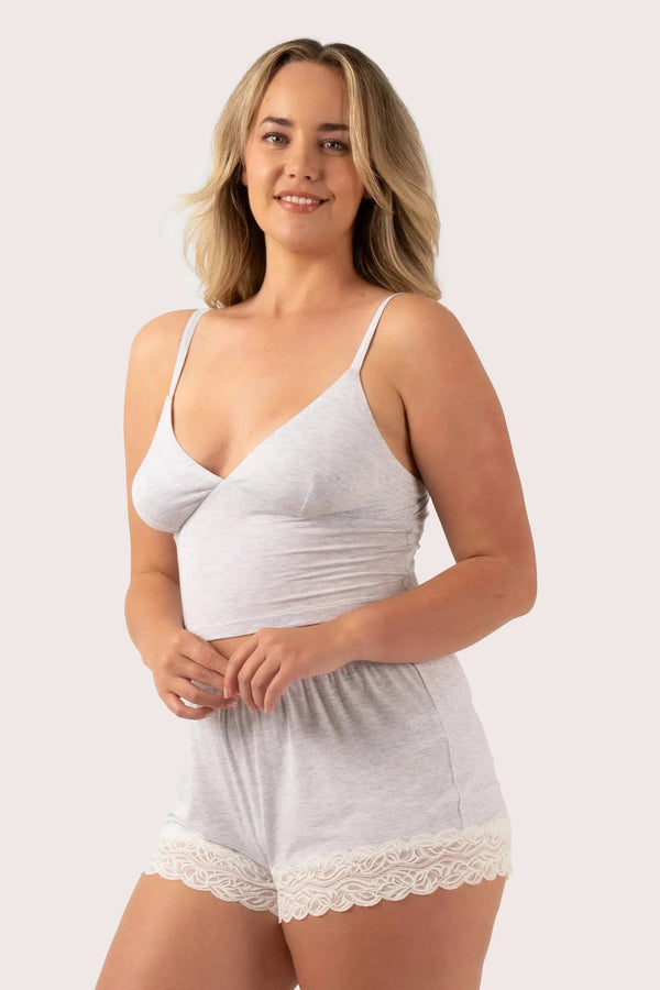 Modal Lounge Bralette - Light Grey-Activewear-Exoticathletica