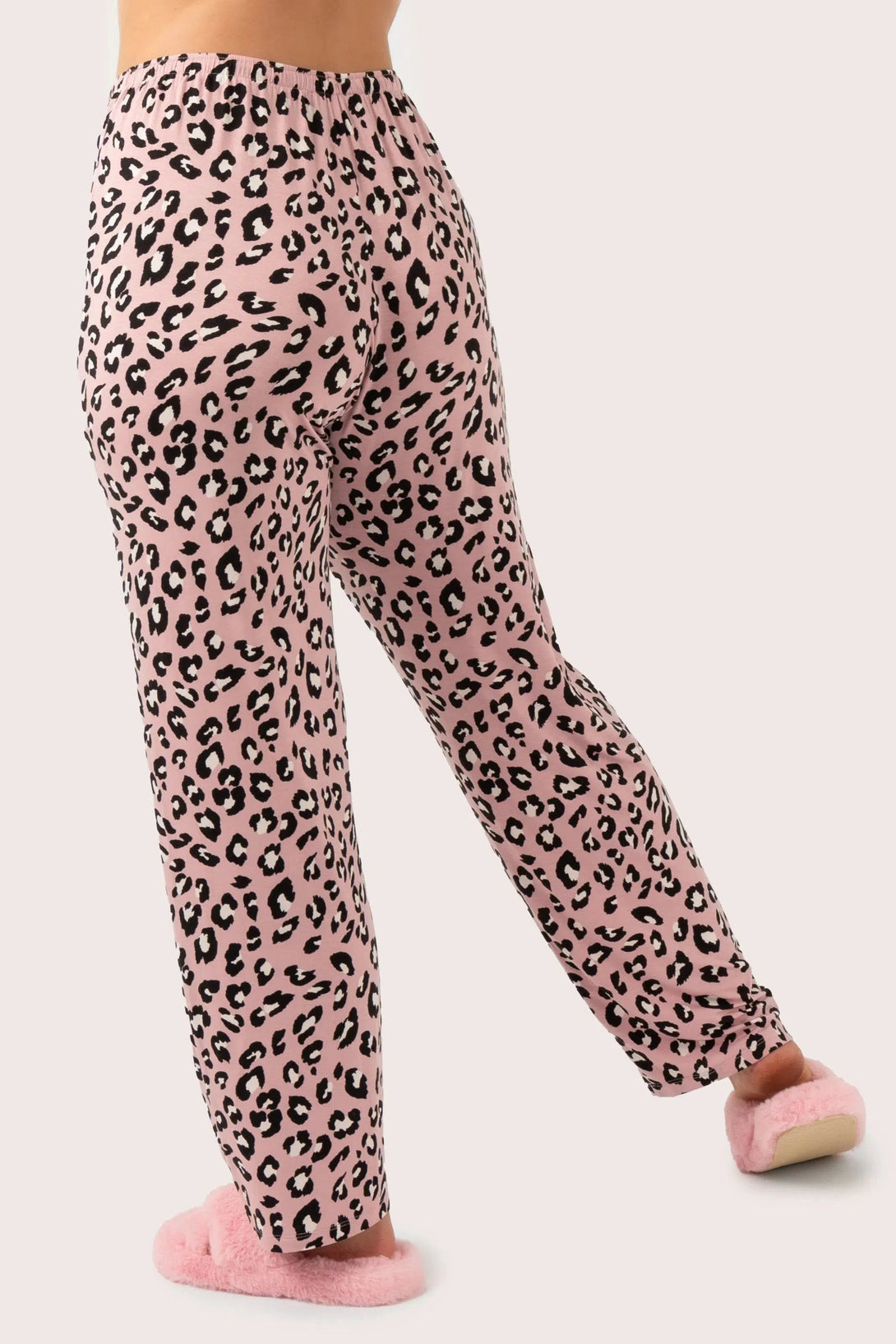 Modal Lounge Pant - Dusty Pink Leopard Mania-Activewear-Exoticathletica