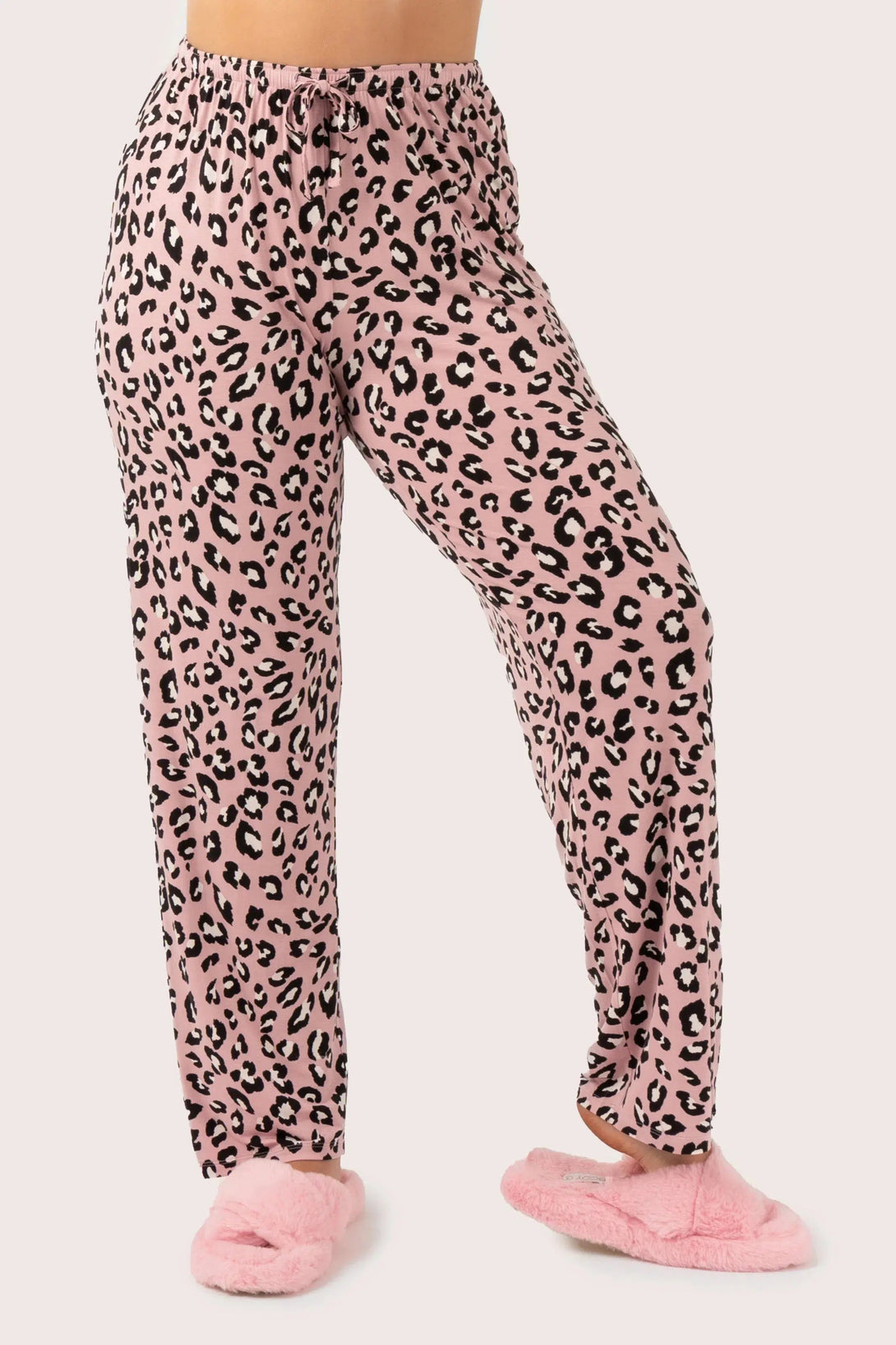 Modal Lounge Pant - Dusty Pink Leopard Mania-Activewear-Exoticathletica