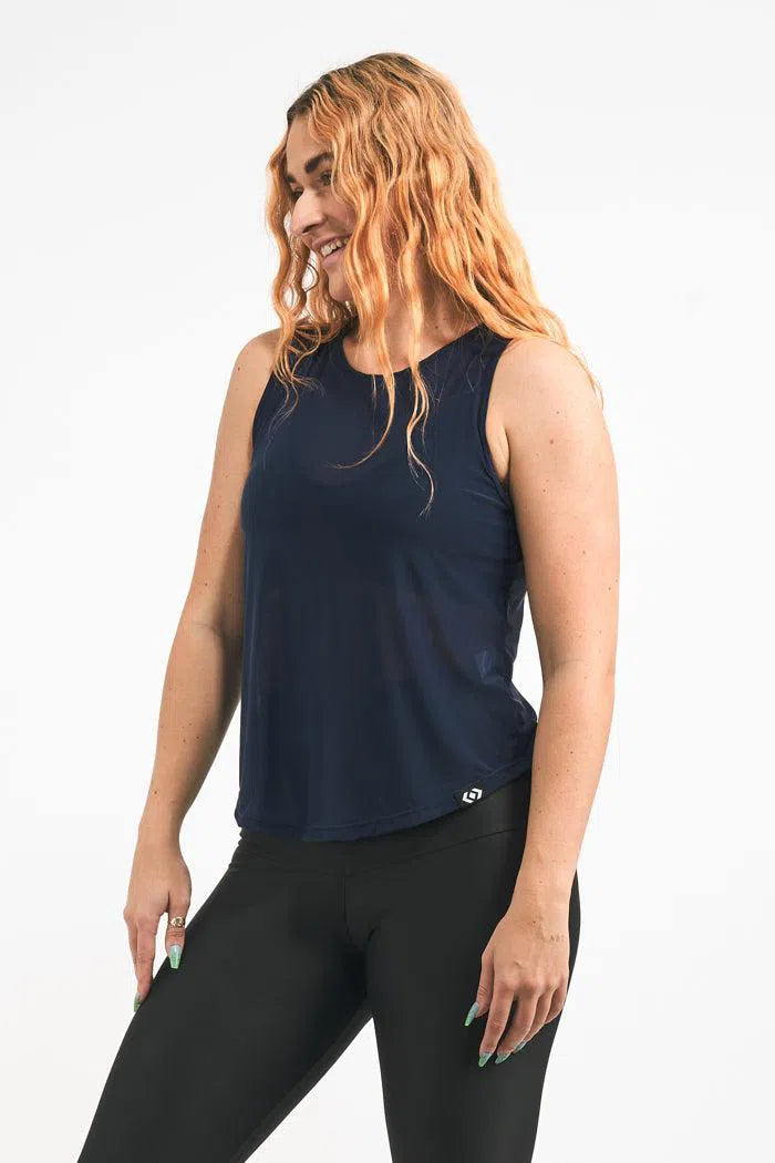 Navy Net - Muscle Back Tank-Activewear-Exoticathletica