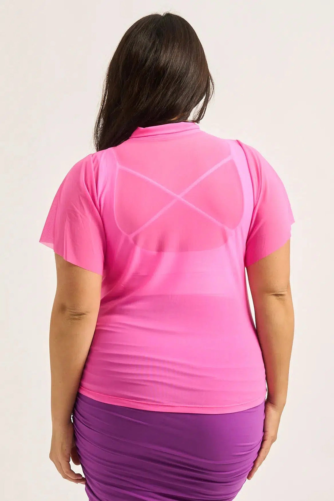 Net Boss Bish Blouse W/ Flutter Sleeve - Candy Pink-Activewear-Exoticathletica