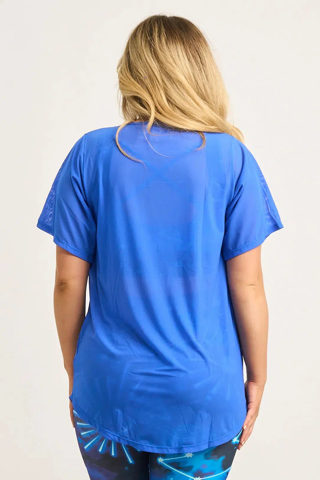 Net Exotica Boyfriend Tee - Electric Blue-Activewear-Exoticathletica