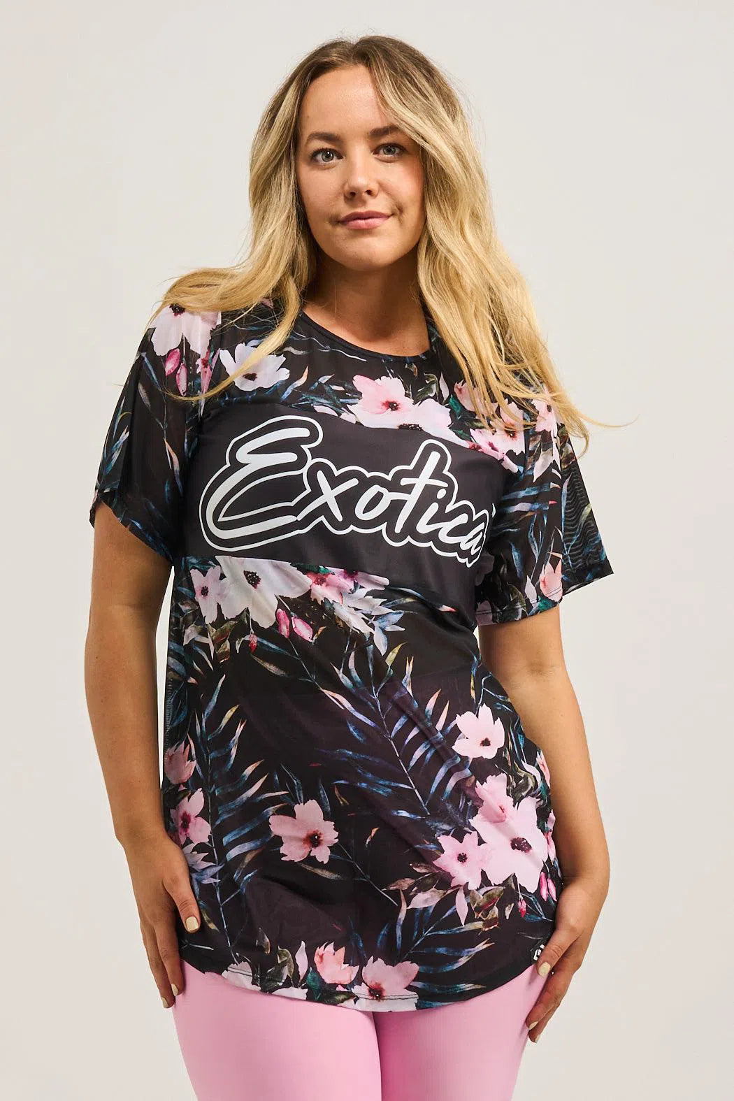 Net Exotica Boyfriend Tee - Exotic At Heart-Activewear-Exoticathletica