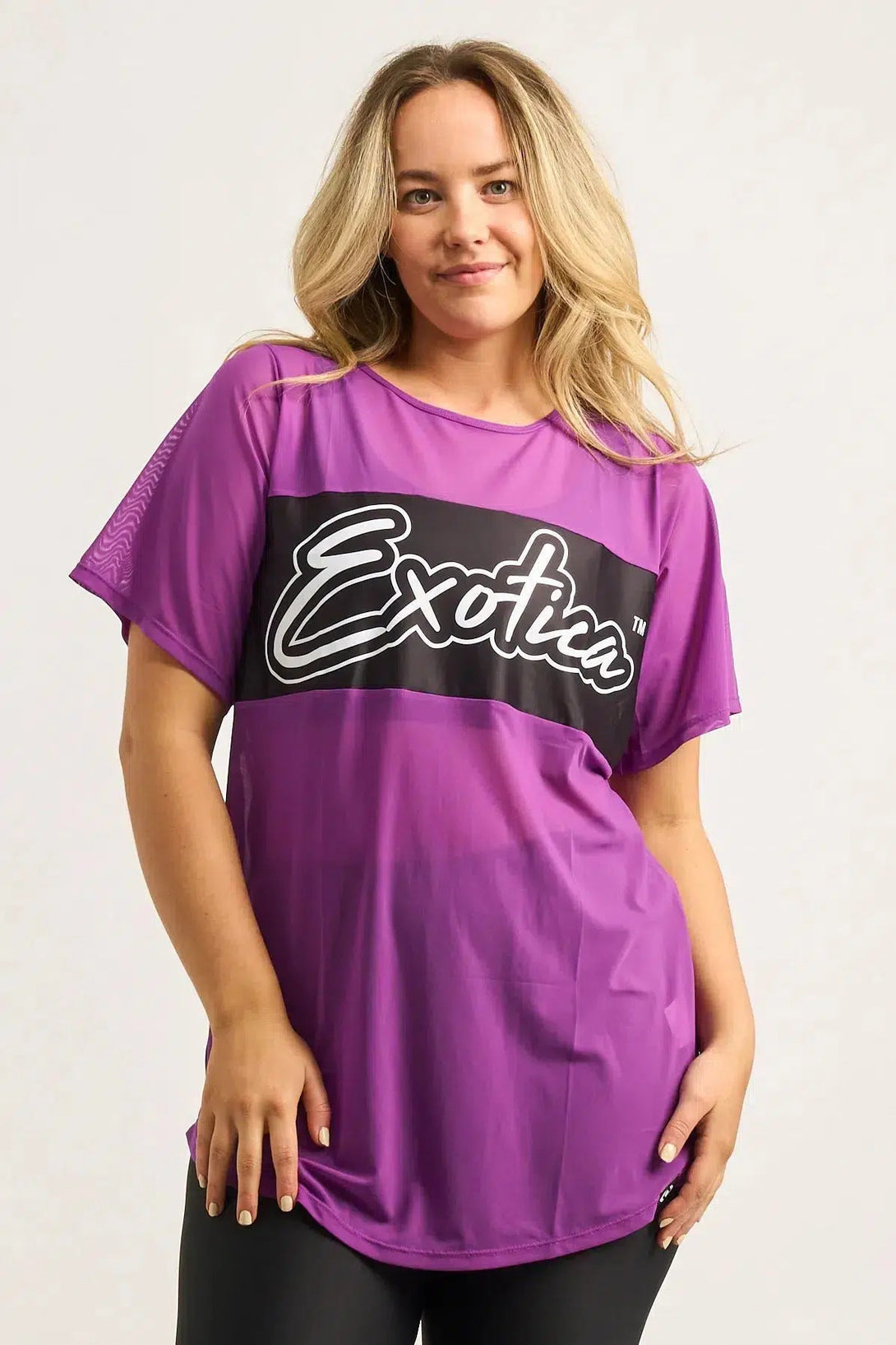 Net Exotica Boyfriend Tee - Purple-Activewear-Exoticathletica