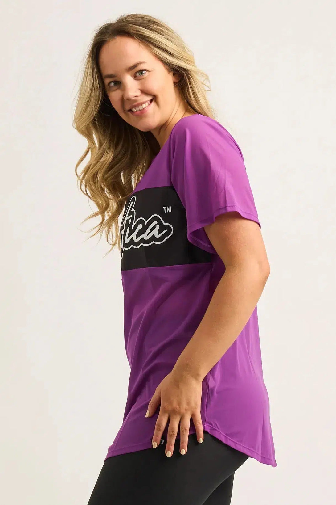 Net Exotica Boyfriend Tee - Purple-Activewear-Exoticathletica