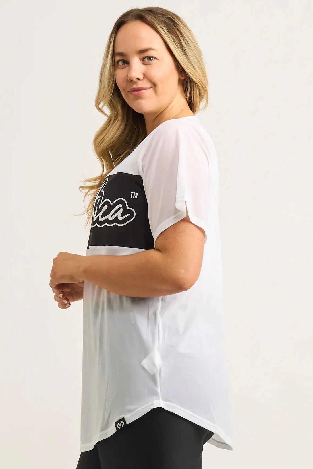 Net Exotica Boyfriend Tee - White-Activewear-Exoticathletica