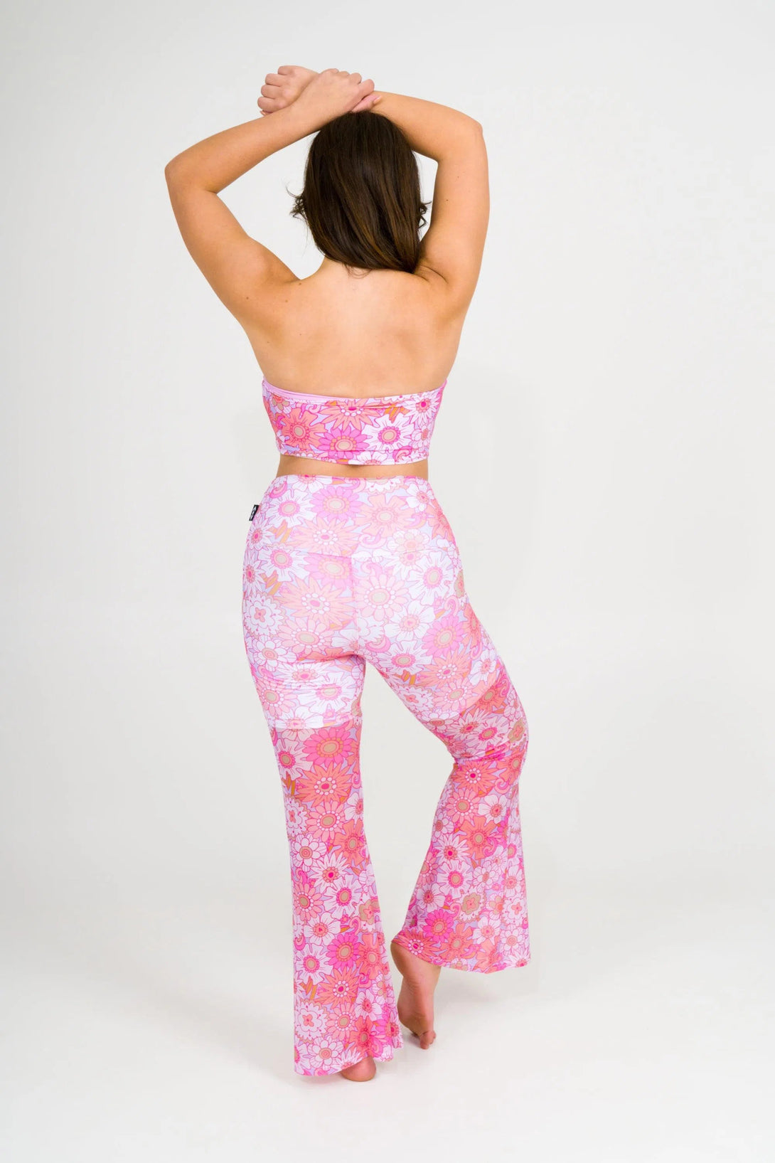 Net High Waisted Bells - Serendipity Pink-Activewear-Exoticathletica