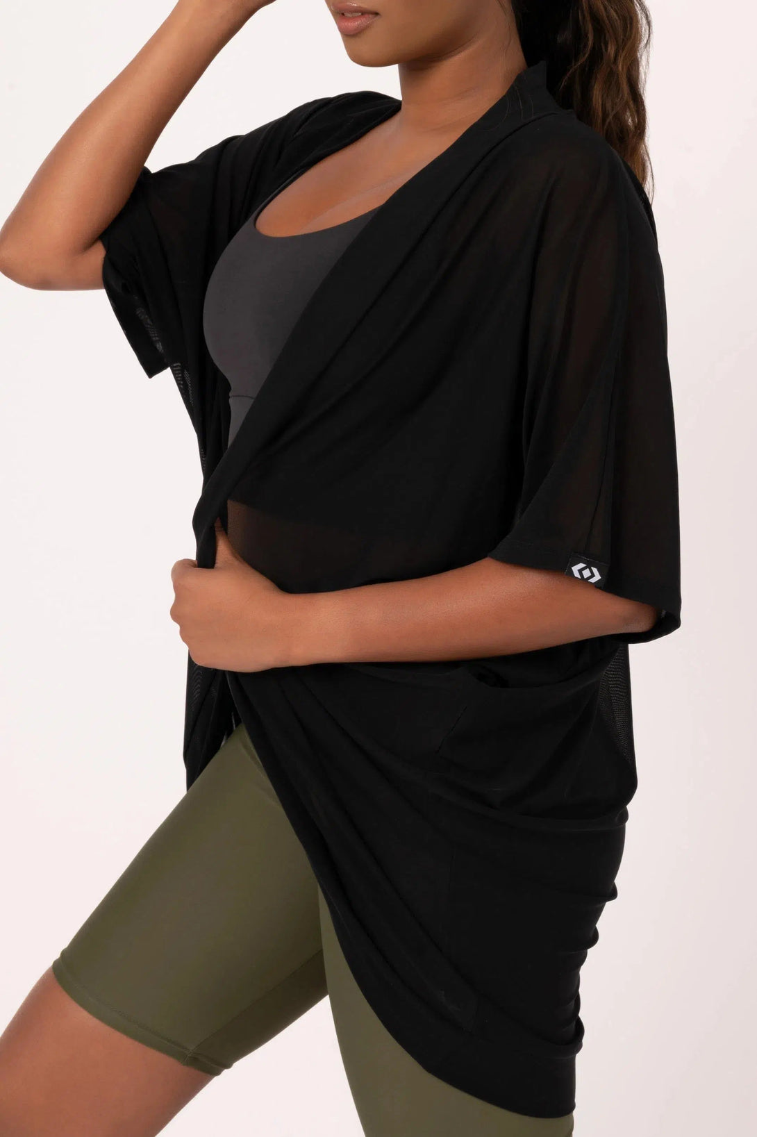 Net Midi Kimono - Black-Activewear-Exoticathletica