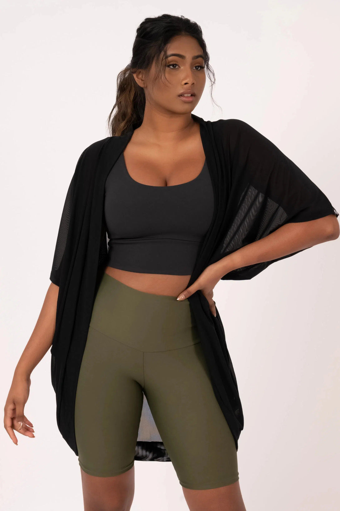 Net Midi Kimono - Black-Activewear-Exoticathletica