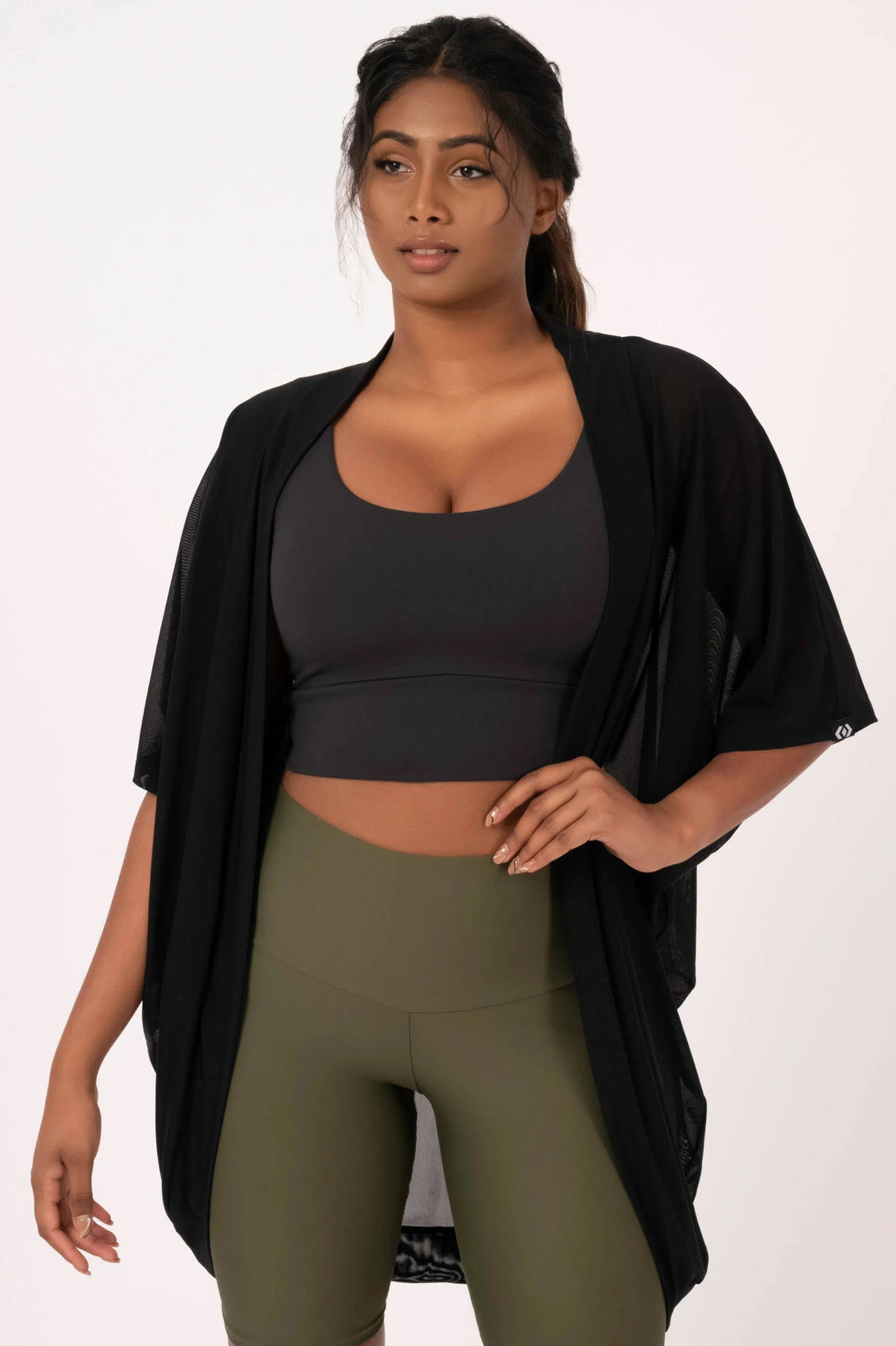 Net Midi Kimono - Black-Activewear-Exoticathletica