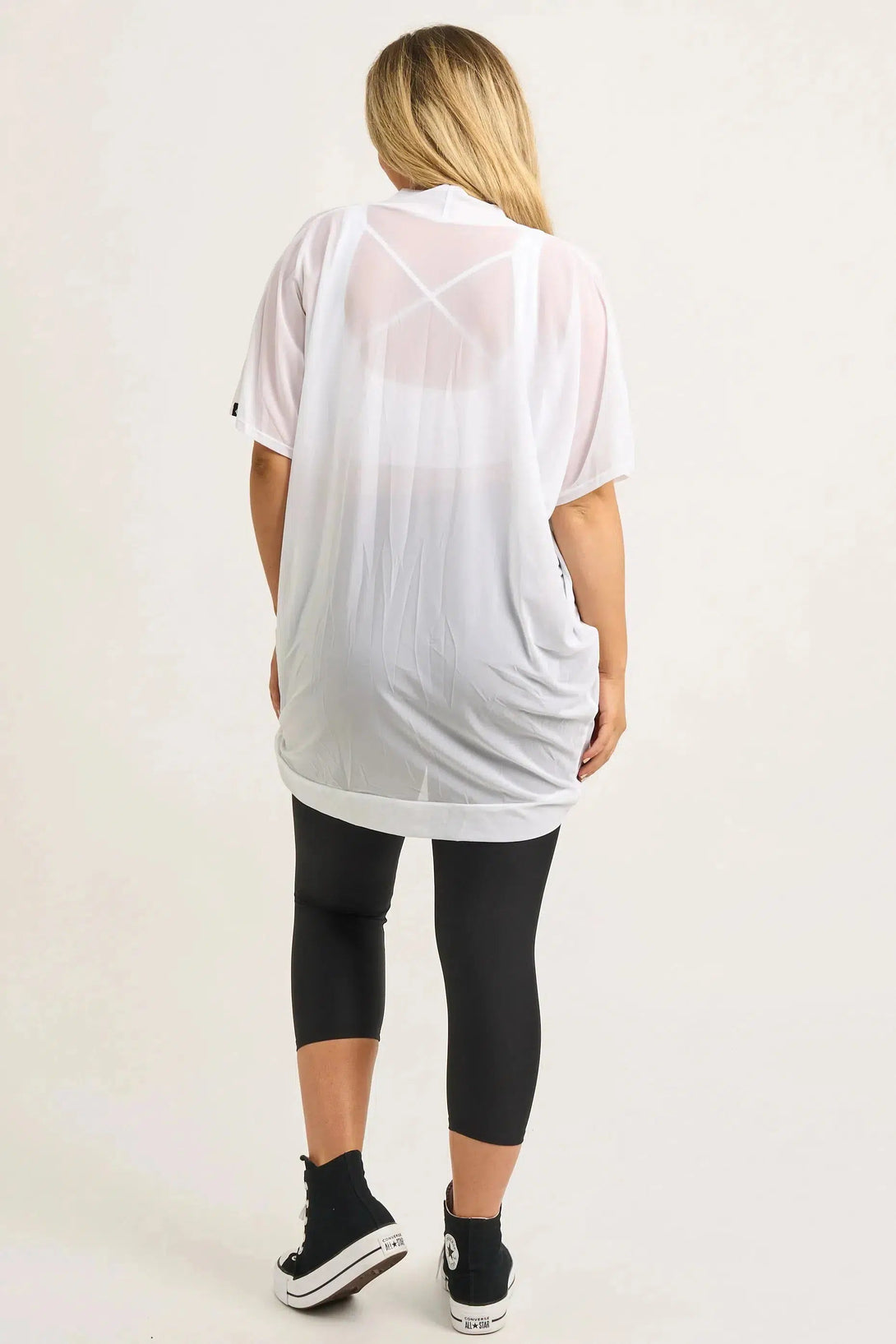 Net Midi Kimono - White-Activewear-Exoticathletica