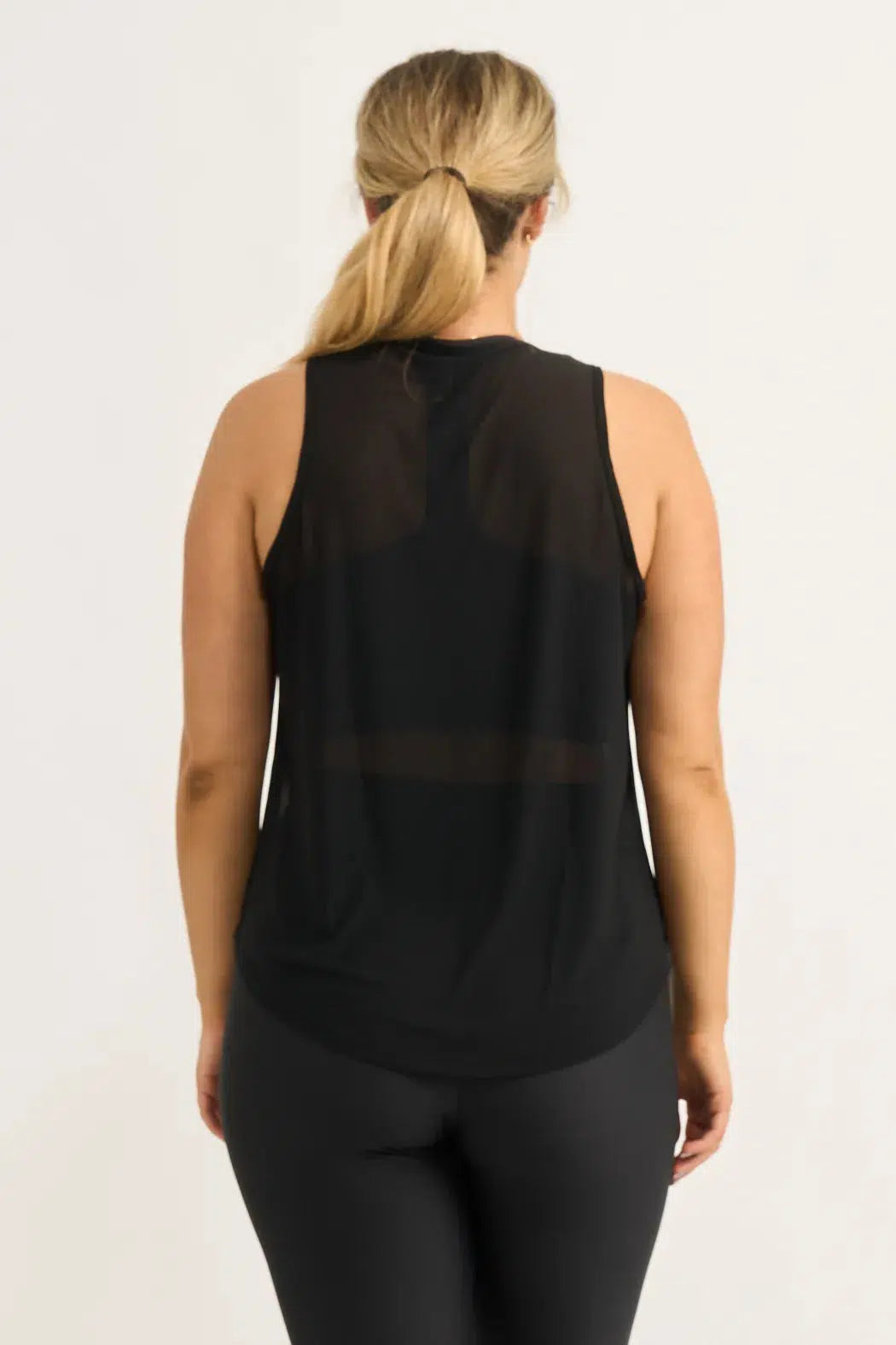 Net Muscle Back Tank - Black-Activewear-Exoticathletica