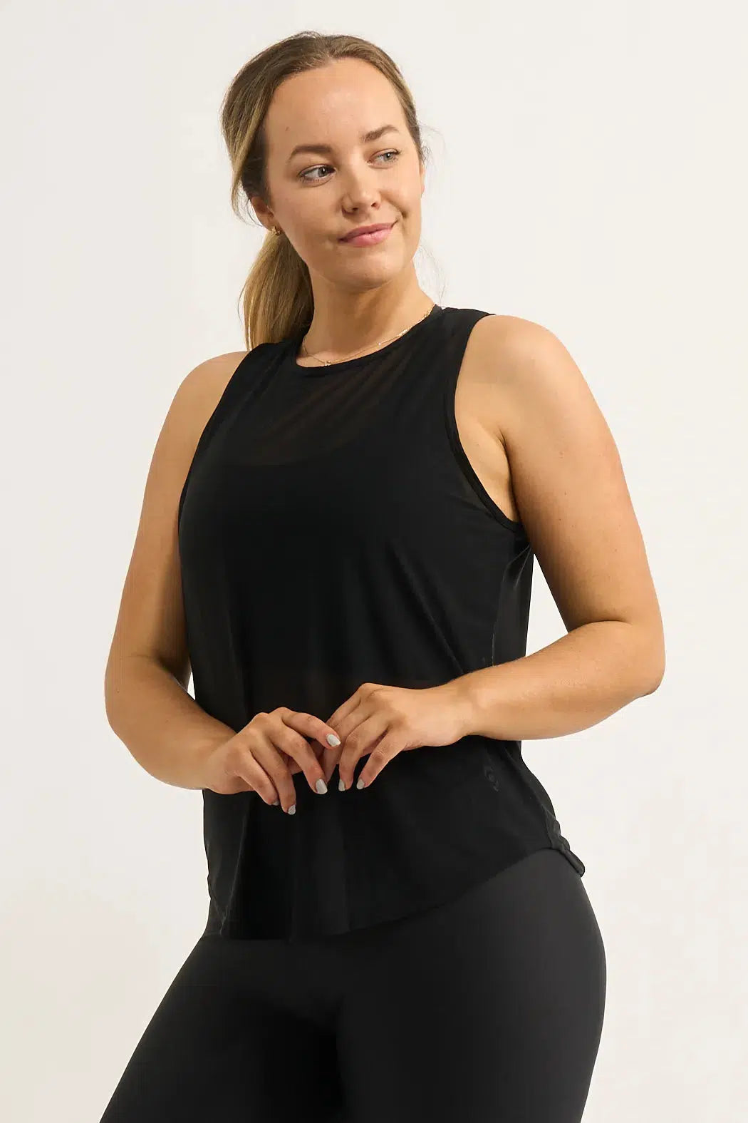 Net Muscle Back Tank - Black-Activewear-Exoticathletica