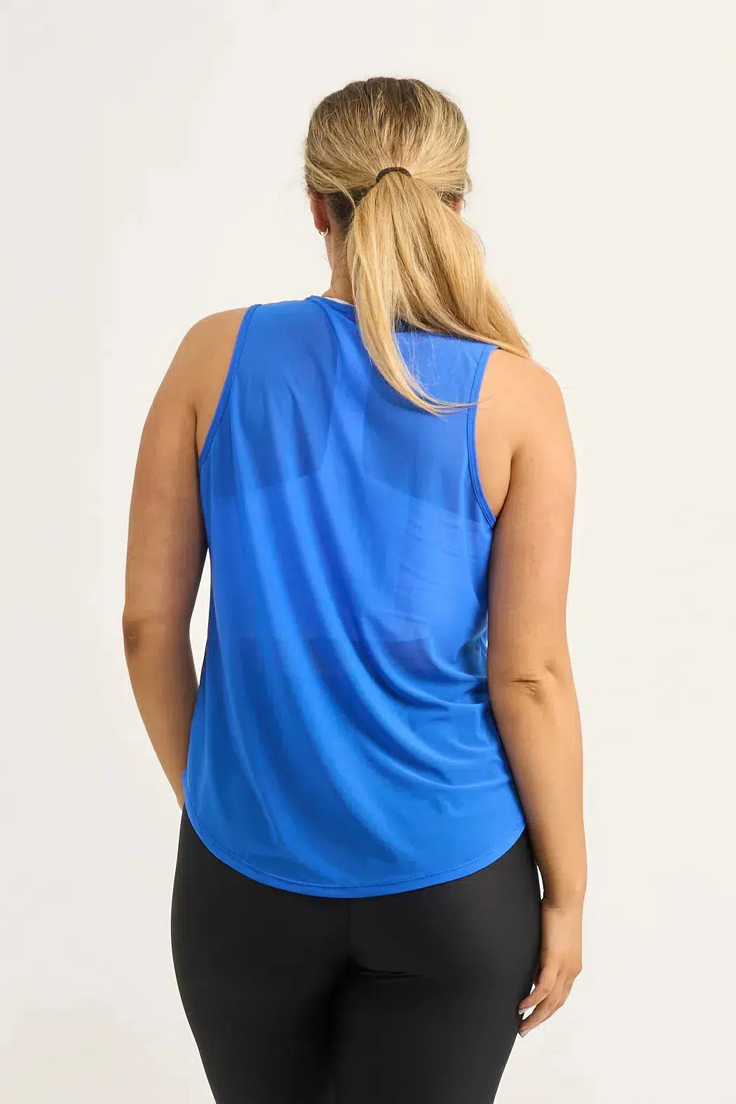 Net Muscle Back Tank - Electric Blue-Activewear-Exoticathletica