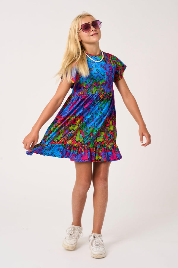 No Prob-llama Slinky To Touch - Kids Baby Doll Tiered Mini Dress-Activewear-Exoticathletica