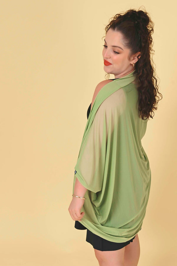 Olive Green Net - Midi Kimono-Activewear-Exoticathletica