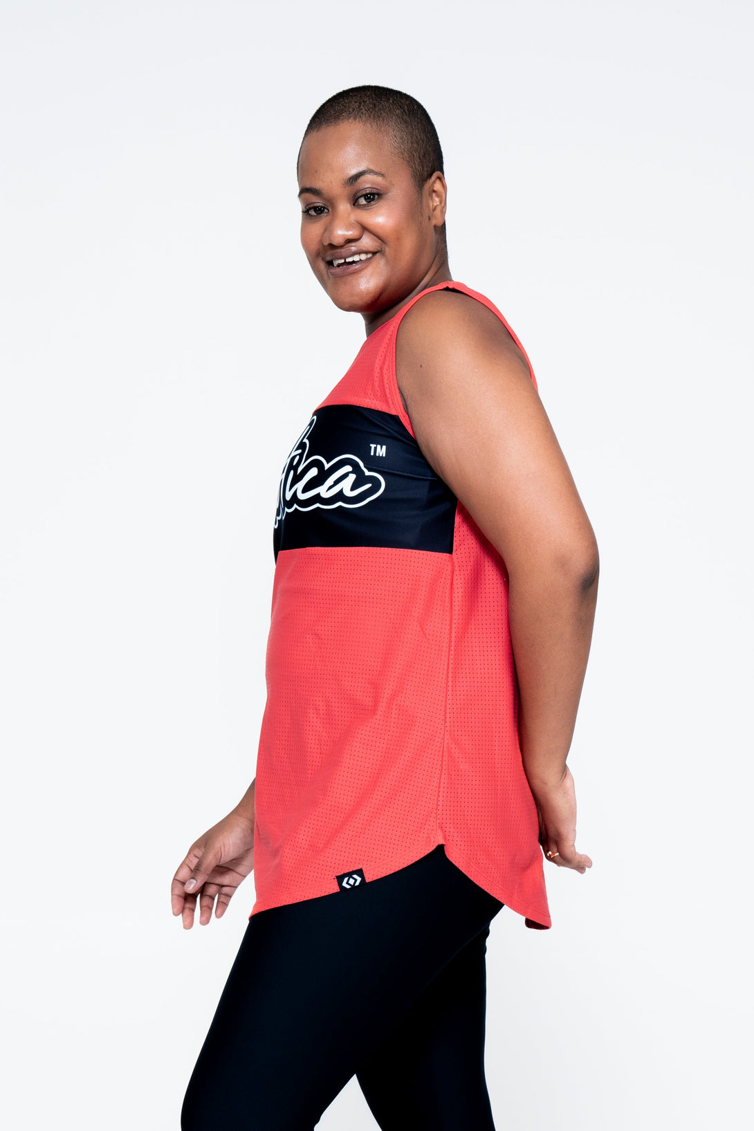 Orange Bball Mesh - Sleeveless Exotica Boyfriend Tee-Activewear-Exoticathletica