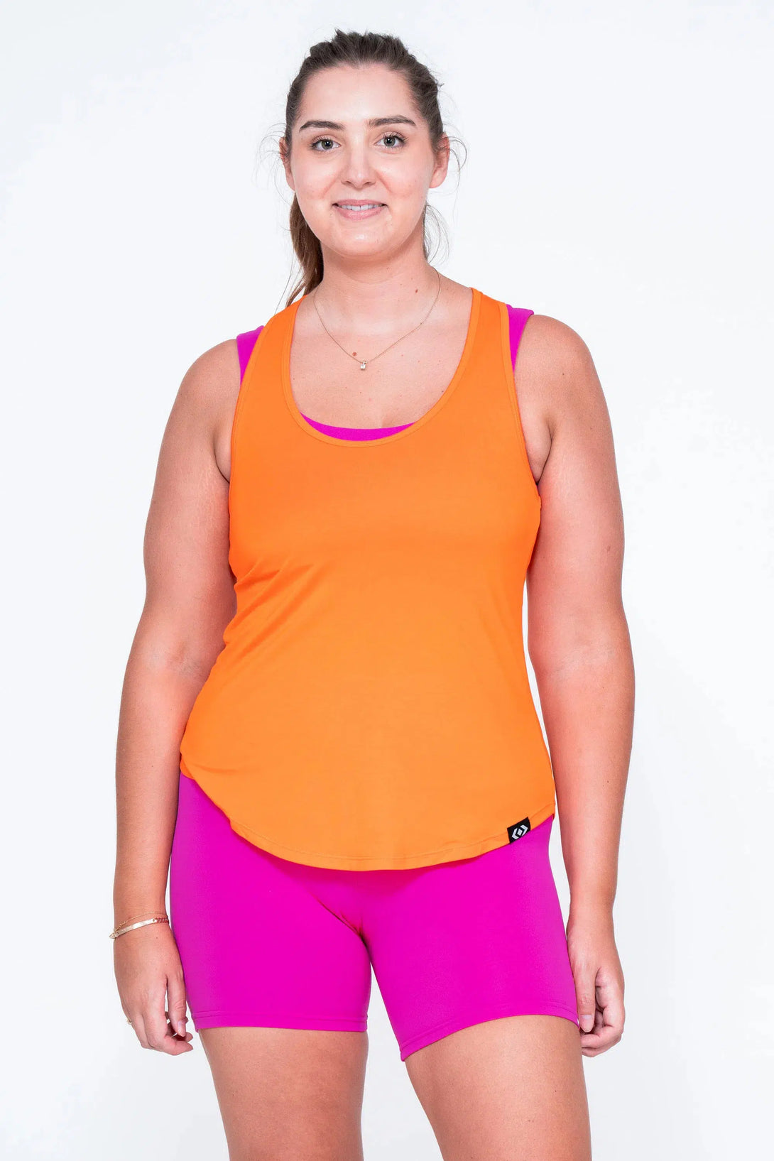 Orange Slinky To Touch - Racer Back Tank Top-Activewear-Exoticathletica