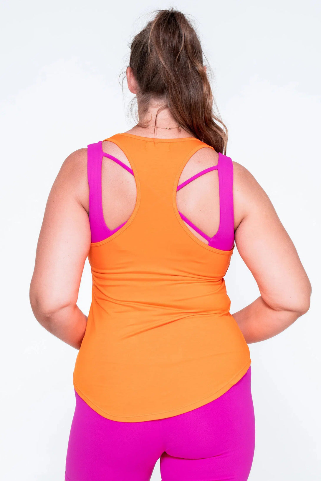 Orange Slinky To Touch - Racer Back Tank Top-Activewear-Exoticathletica