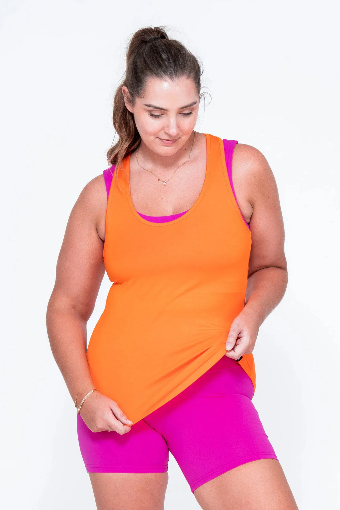 Orange Slinky To Touch - Racer Back Tank Top-Activewear-Exoticathletica