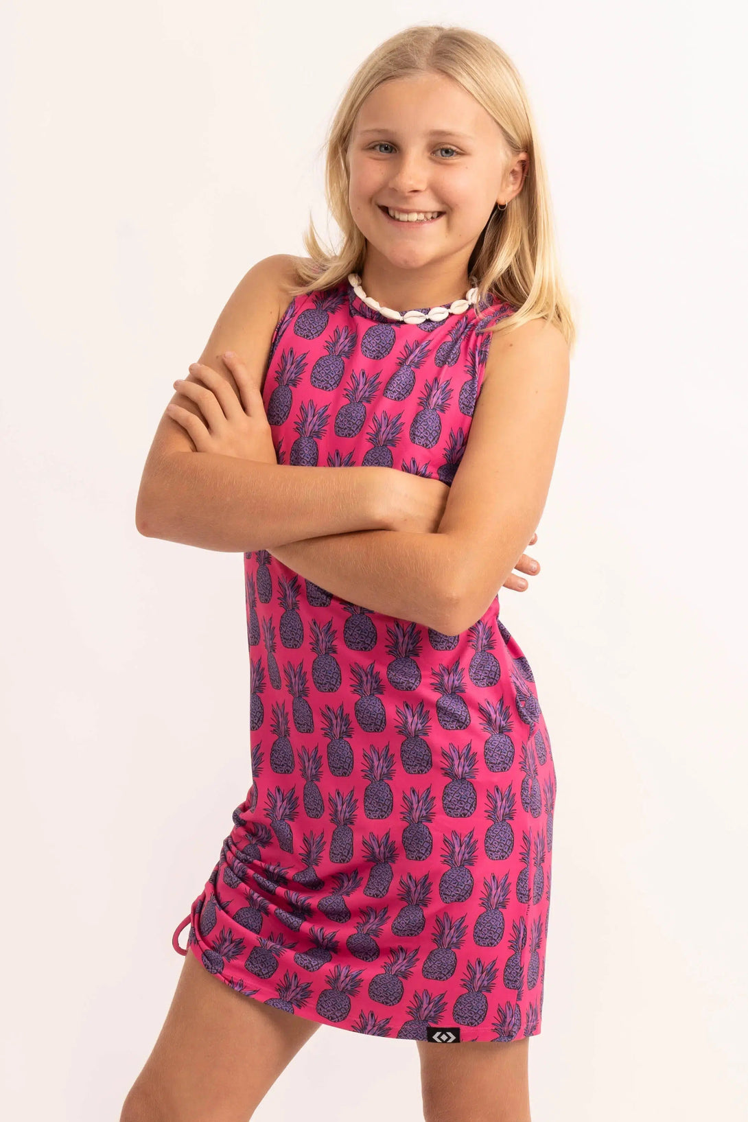 Party Like A Pineapple Soft To Touch - Kids Lazy Girl Dress Tank-Activewear-Exoticathletica