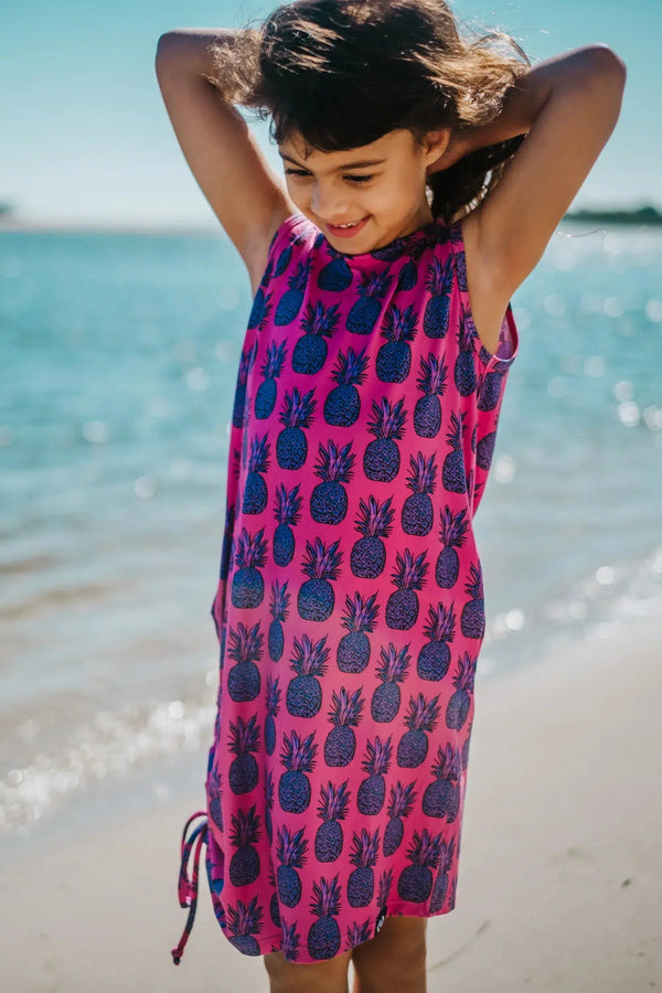 Party Like A Pineapple Soft To Touch - Kids Lazy Girl Dress Tank-Activewear-Exoticathletica