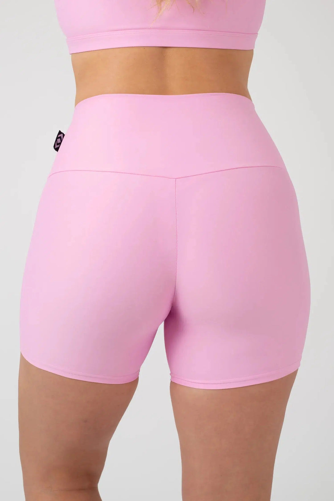 Pastel Pink Performance - High Waisted Booty Shorts-Activewear-Exoticathletica