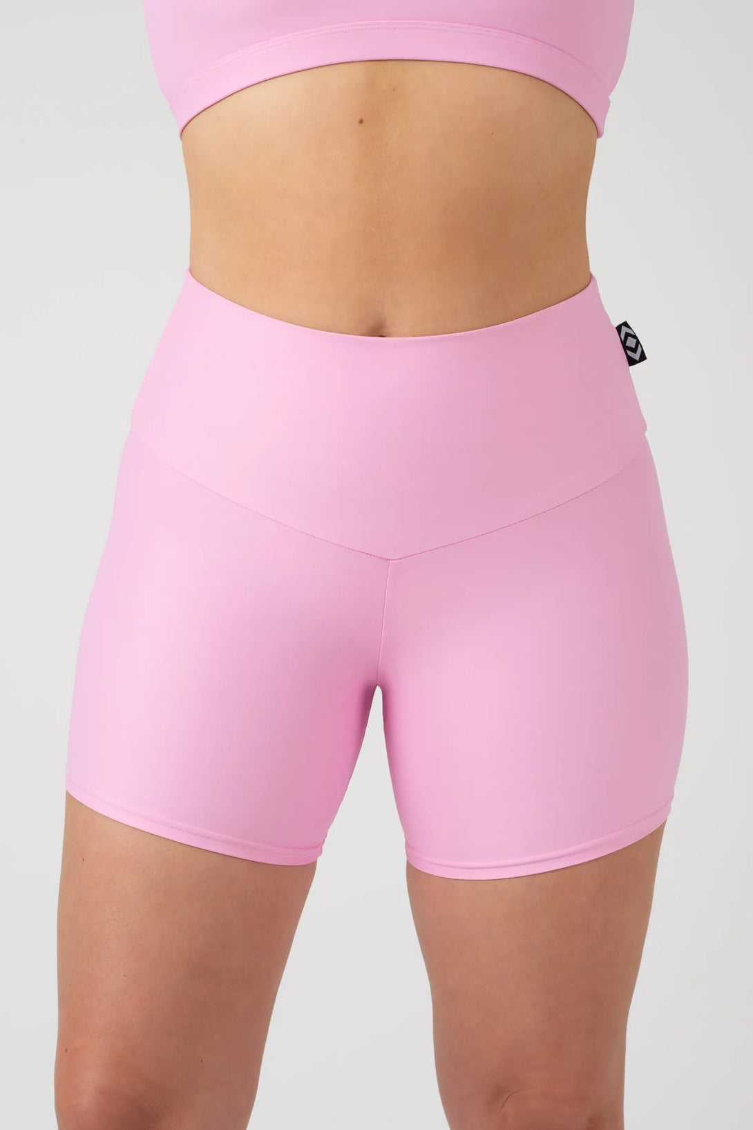 Pastel Pink Performance - High Waisted Booty Shorts-Activewear-Exoticathletica