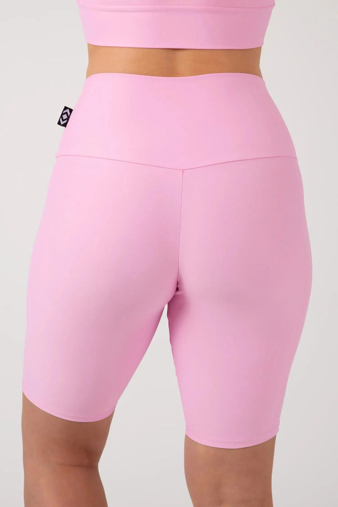 Pastel Pink Performance - High Waisted Long Shorts-Activewear-Exoticathletica