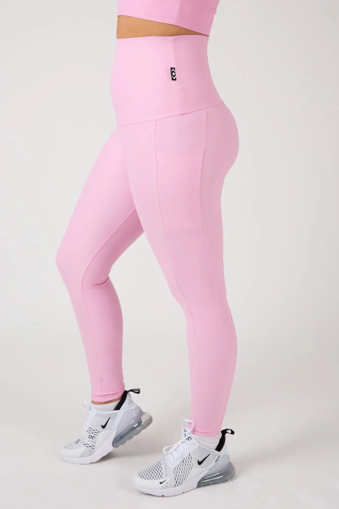 Pastel Pink Performance - Panel Pocket Extra High Waisted Leggings-Activewear-Exoticathletica