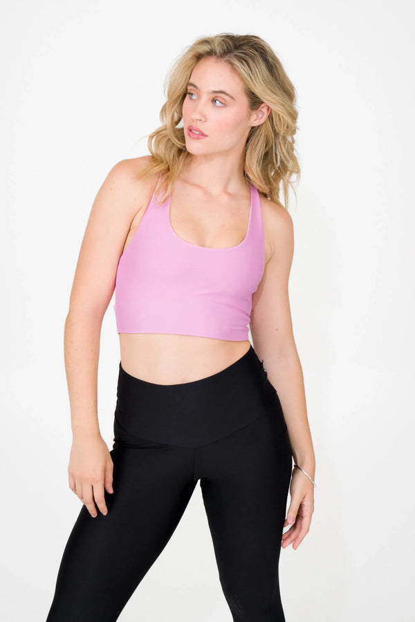 Pastel Pink Performance - T Back Comfort Crop Top-Activewear-Exoticathletica