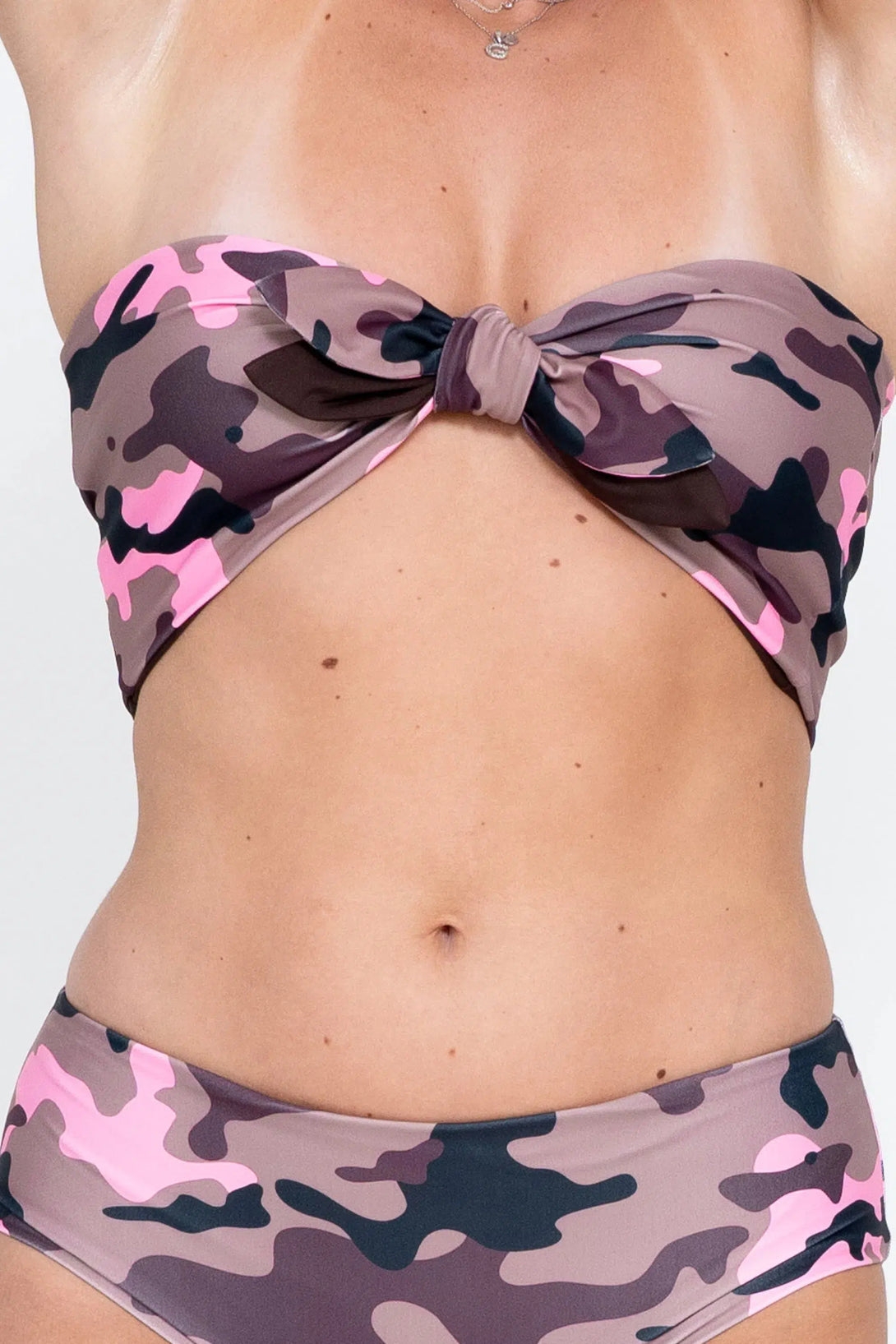 Performance Bandeau Bikini Top - Camo Crush Pink-Activewear-Exoticathletica