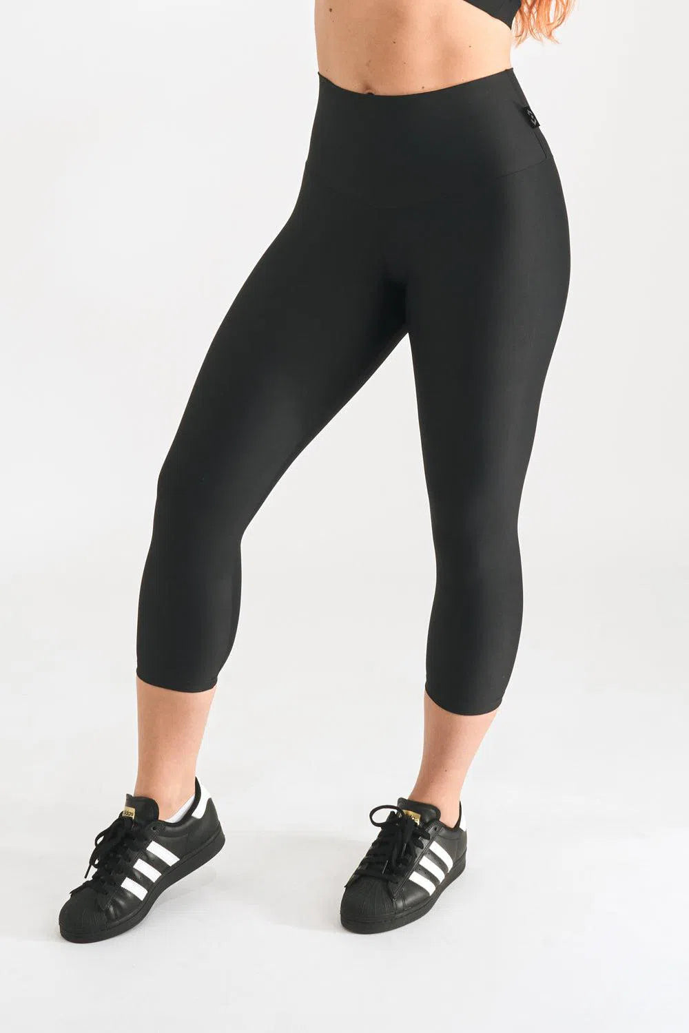 Performance Booty Scrunch High Waisted Capri Leggings - Black-Activewear-Exoticathletica