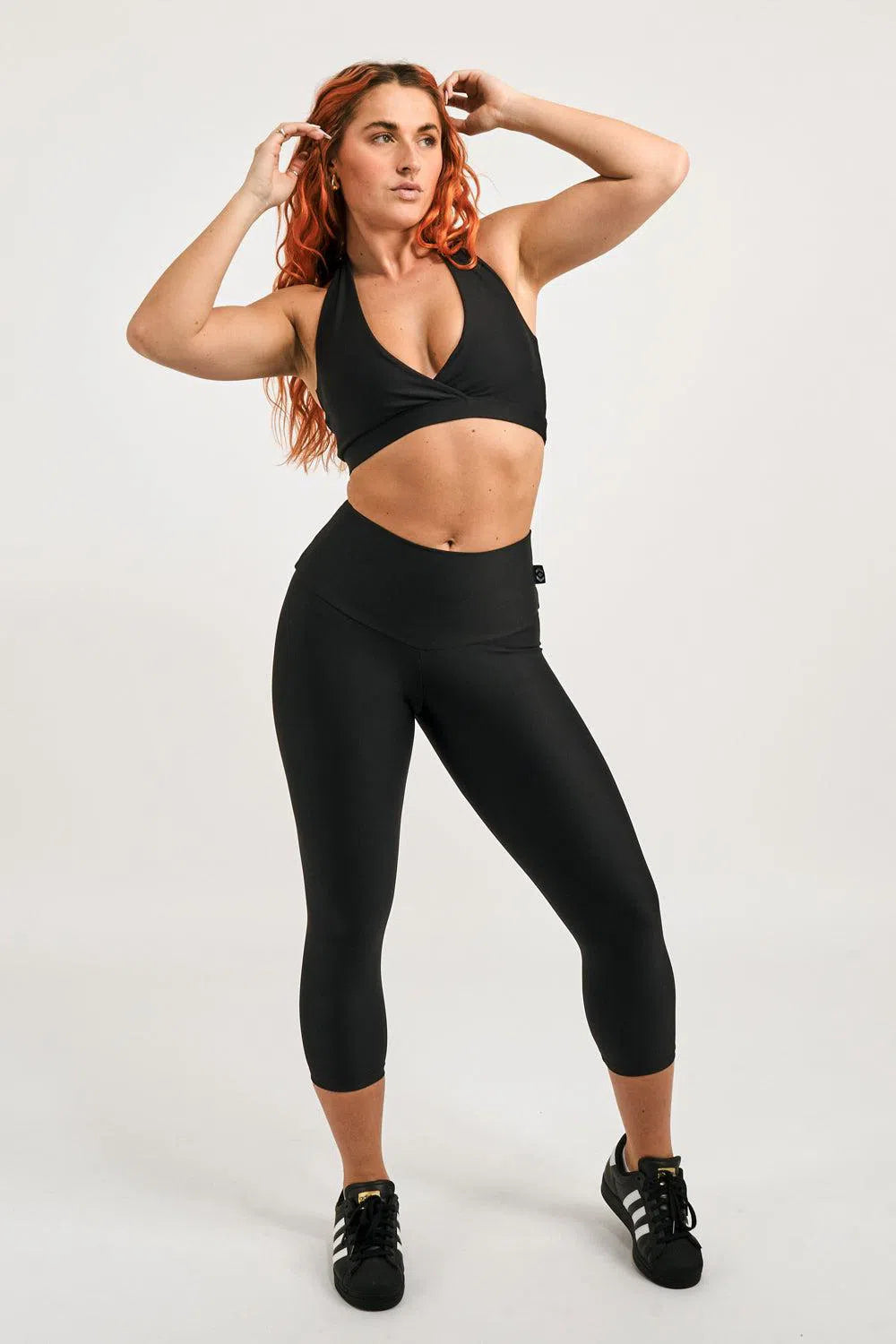 Performance Booty Scrunch High Waisted Capri Leggings - Black-Activewear-Exoticathletica