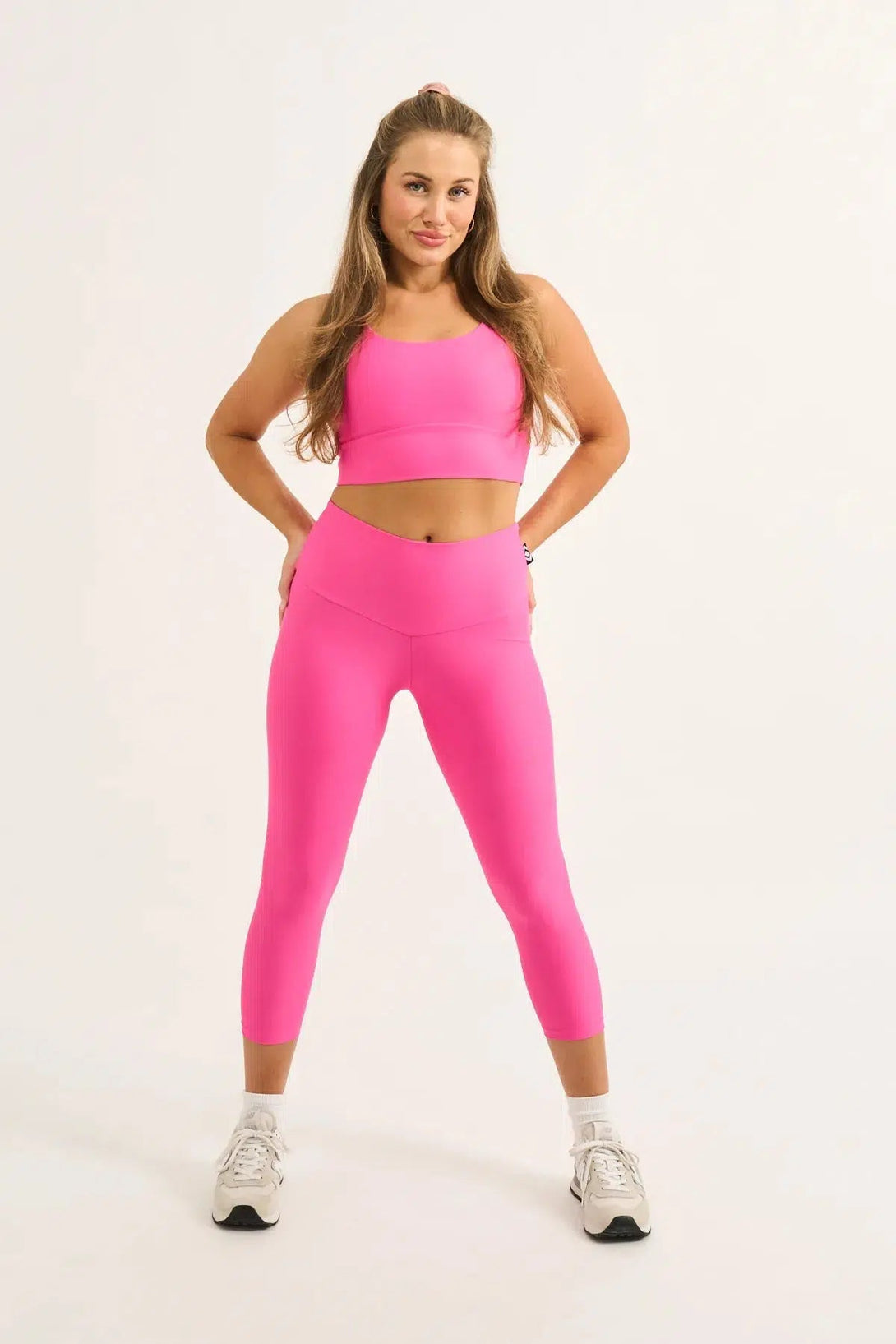 Performance Booty Scrunch High Waisted Capri Leggings - Candy Pink-Activewear-Exoticathletica