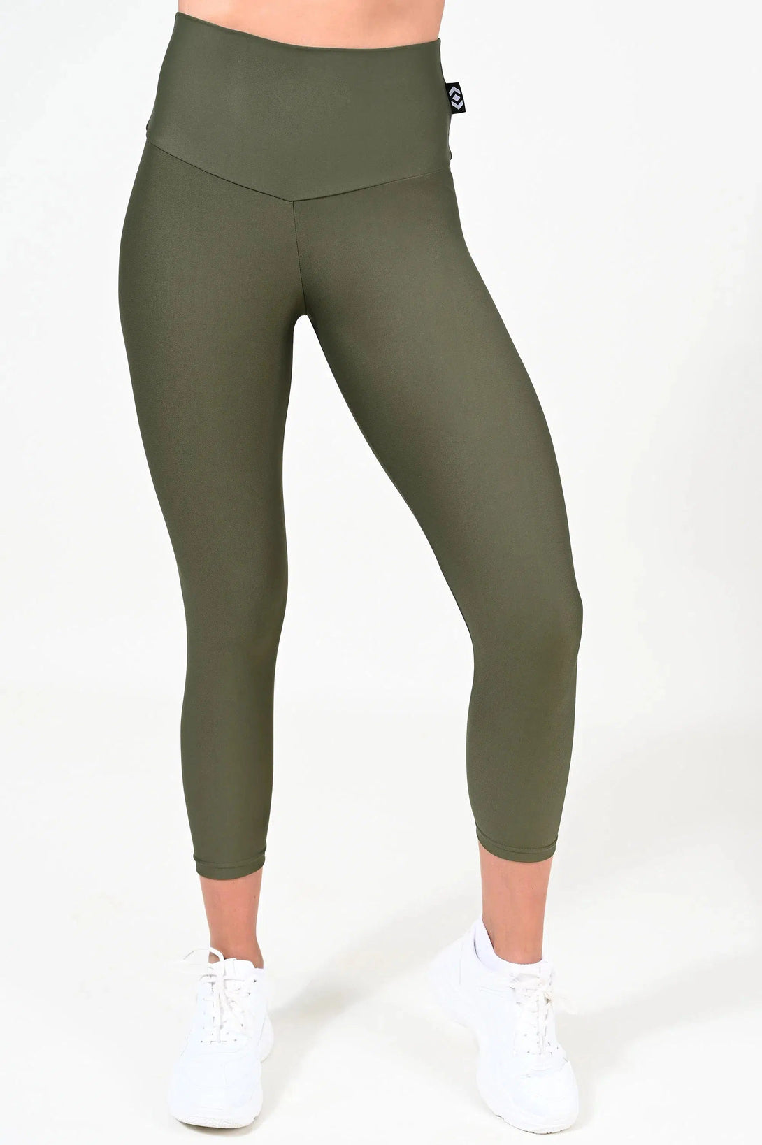 Performance Booty Scrunch High Waisted Capri Leggings - Dark Khaki-Activewear-Exoticathletica