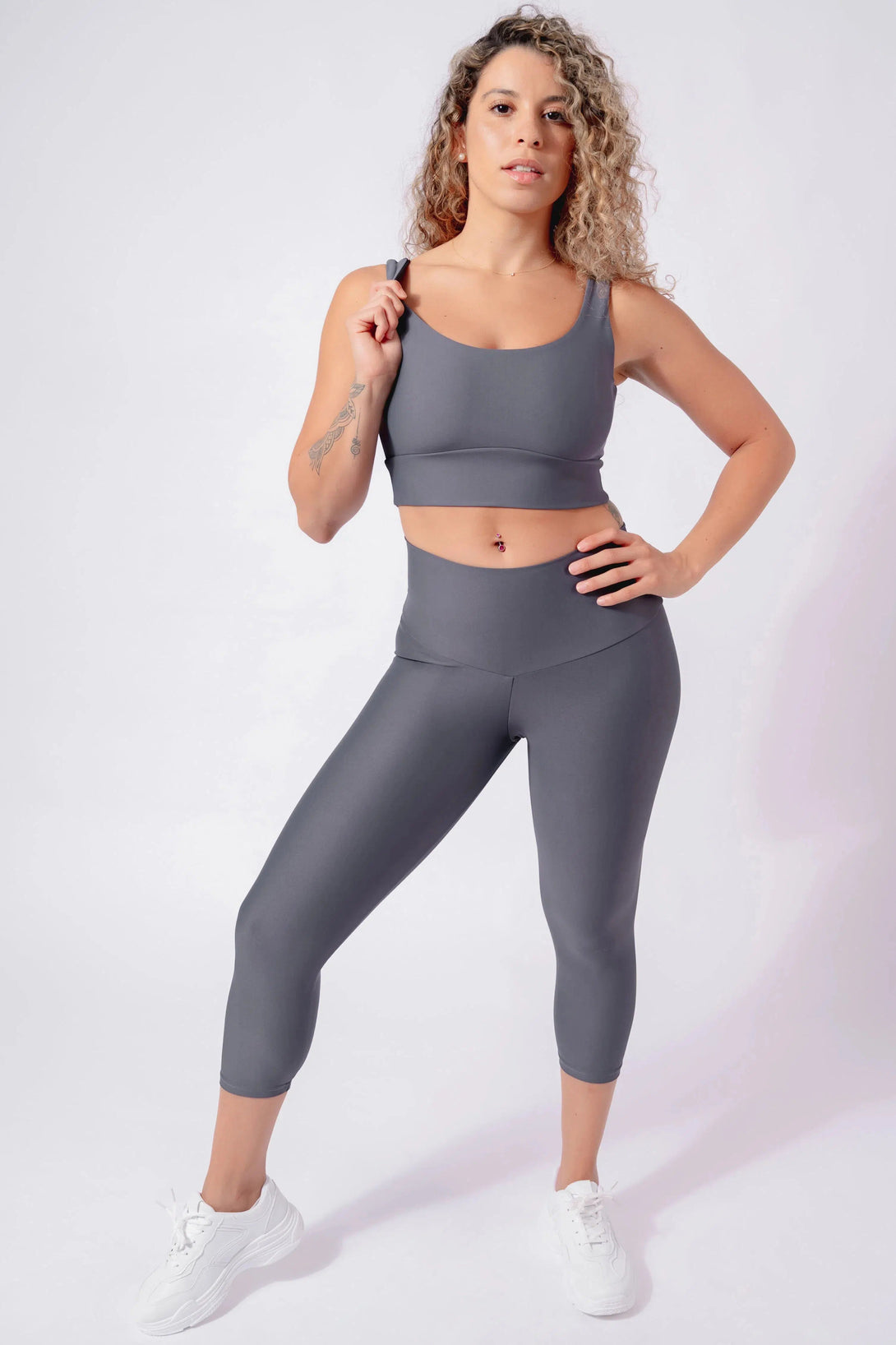 Performance Booty Scrunch High Waisted Capri Leggings - Mama Shark-Activewear-Exoticathletica