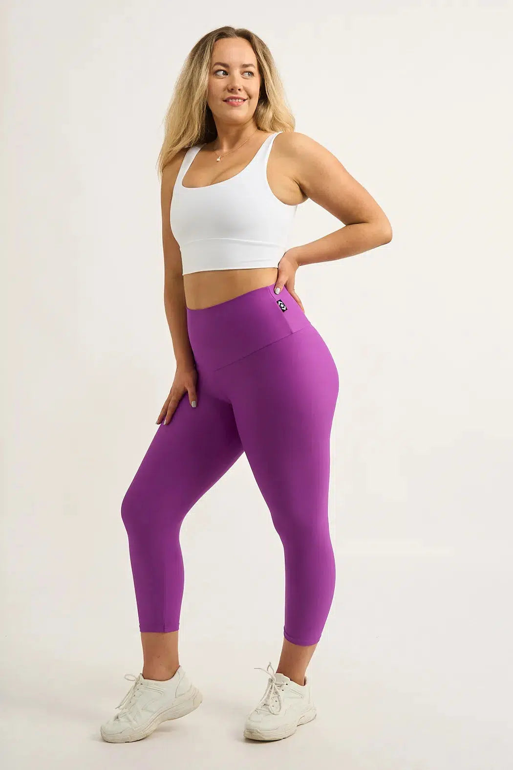 Performance Booty Scrunch High Waisted Capri Leggings - Purple-Activewear-Exoticathletica