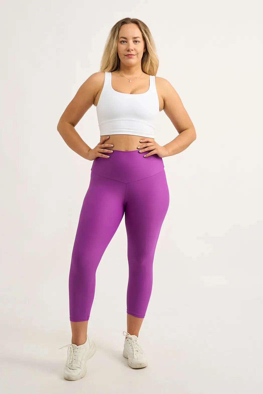 Performance Booty Scrunch High Waisted Capri Leggings - Purple-Activewear-Exoticathletica