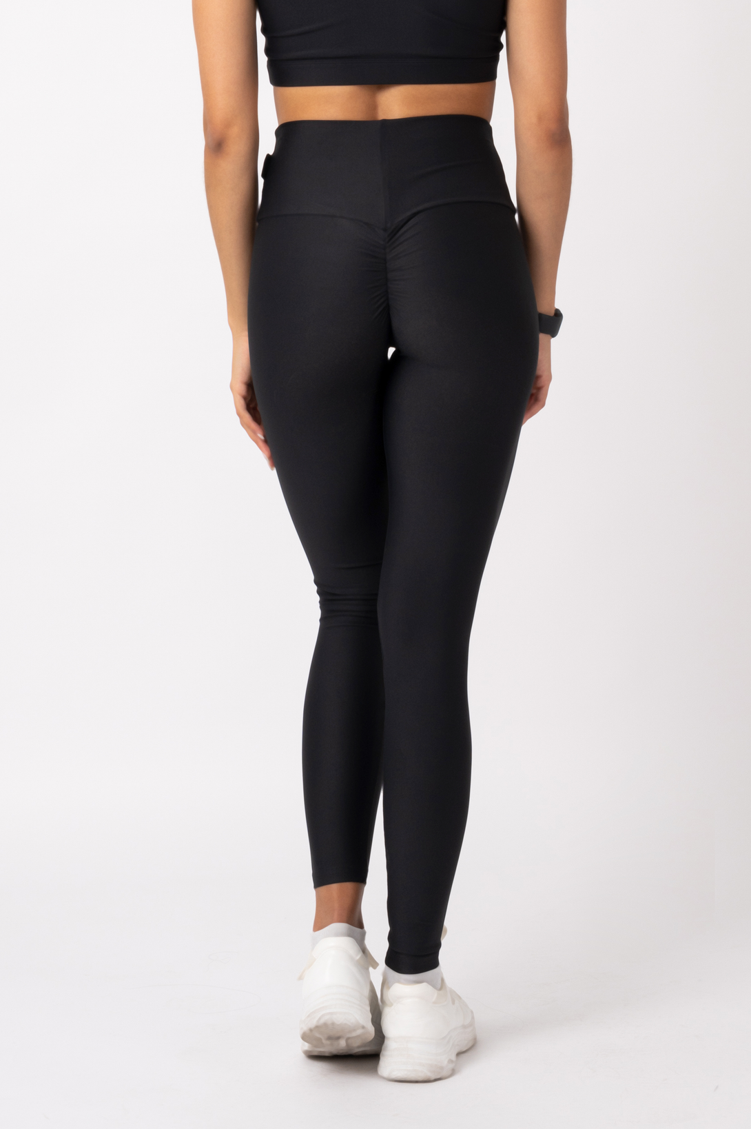 Performance Booty Scrunch High Waisted Leggings - Black-Activewear-Exoticathletica