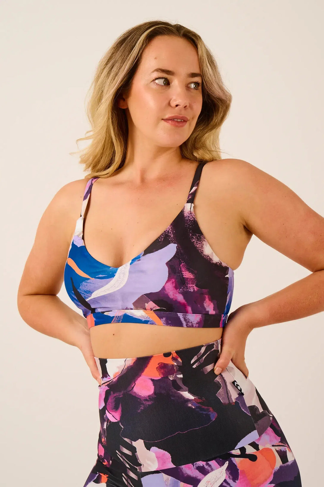 Performance Bralette Crop - Calypso Nights-Activewear-Exoticathletica