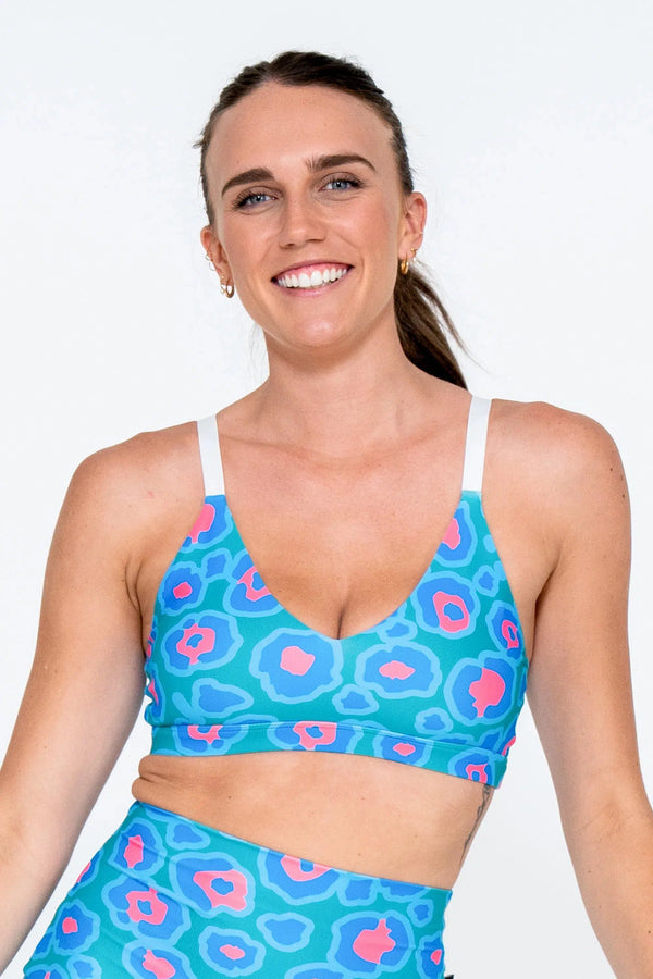 Performance Bralette Crop - Silent Disco Teal-Activewear-Exoticathletica