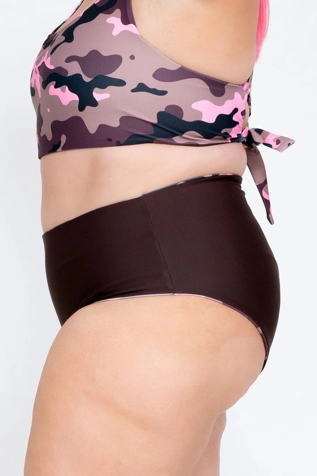 Performance Cross Over Bikini Top - Camo Crush Pink-Activewear-Exoticathletica