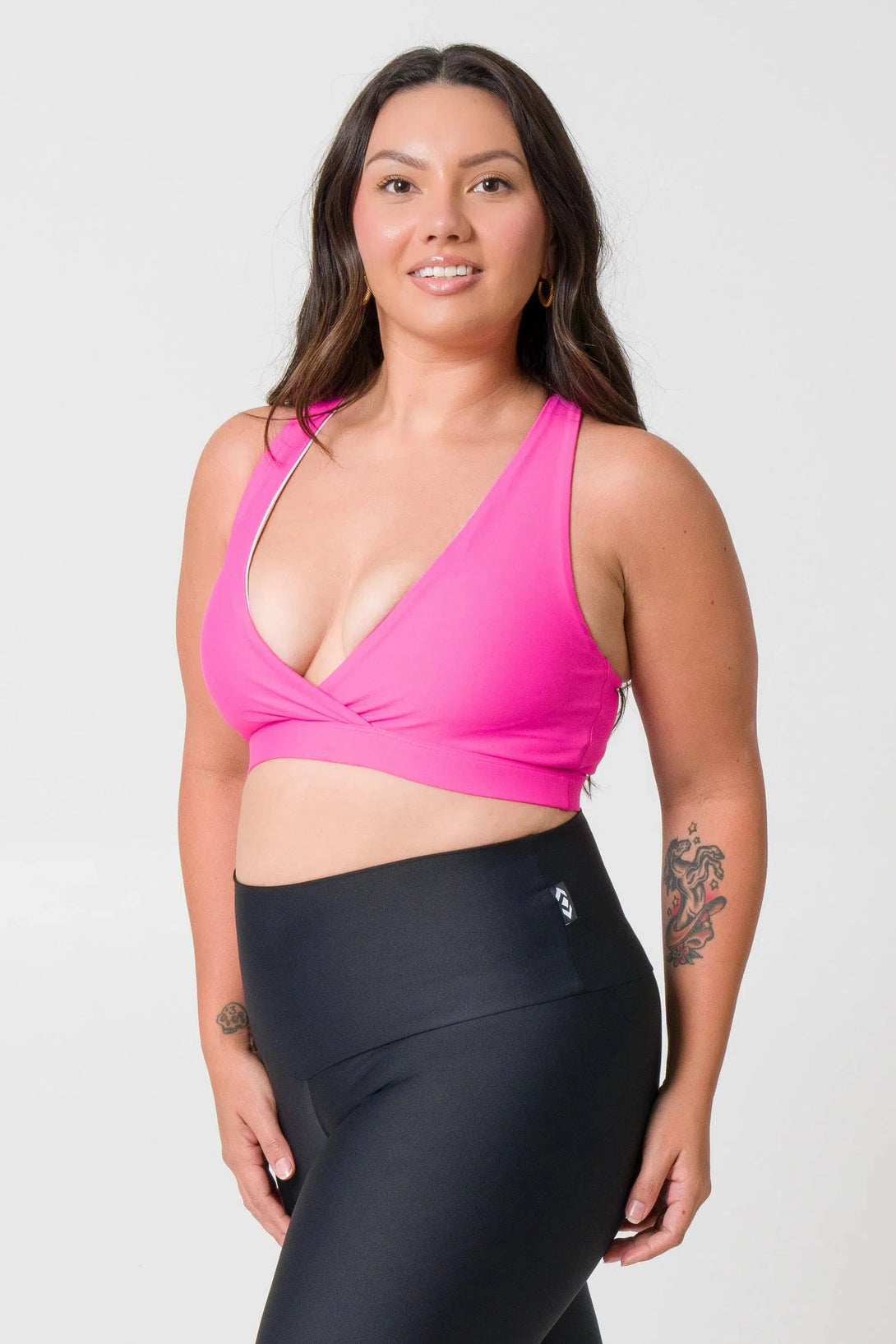 Performance Cross Over Crop - Candy Pink-Activewear-Exoticathletica