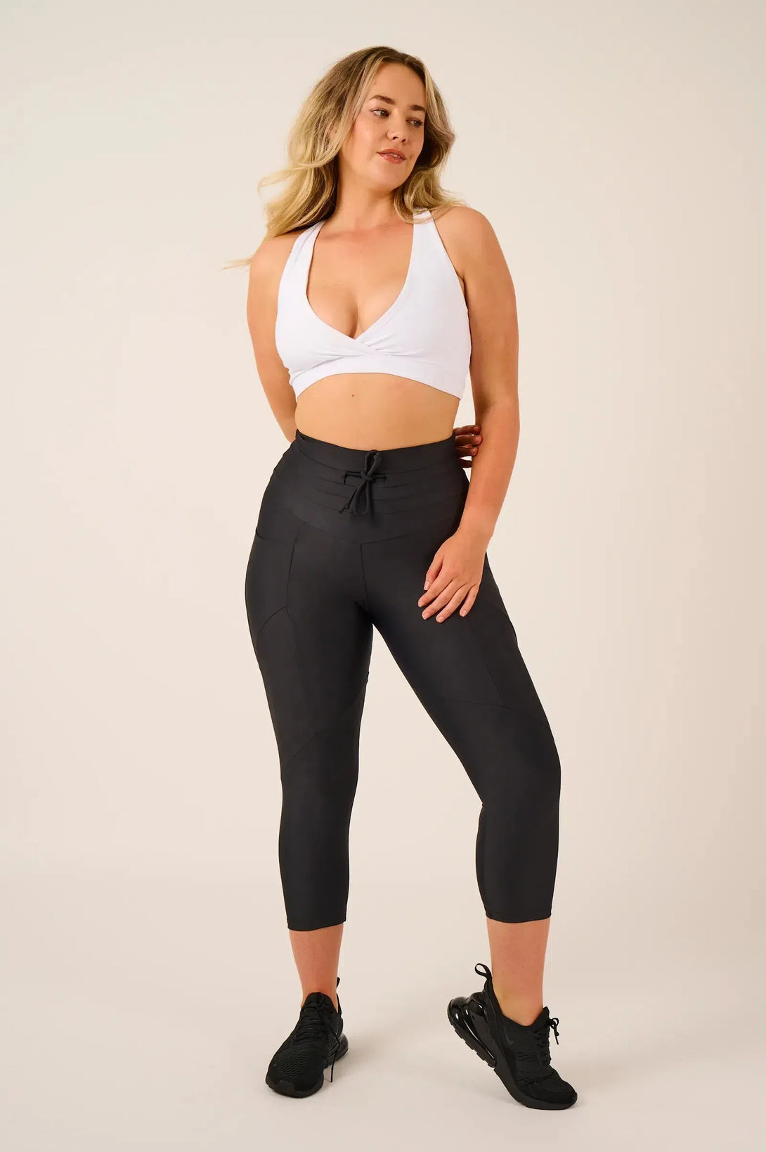 Performance Cross Over Crop - White-Activewear-Exoticathletica