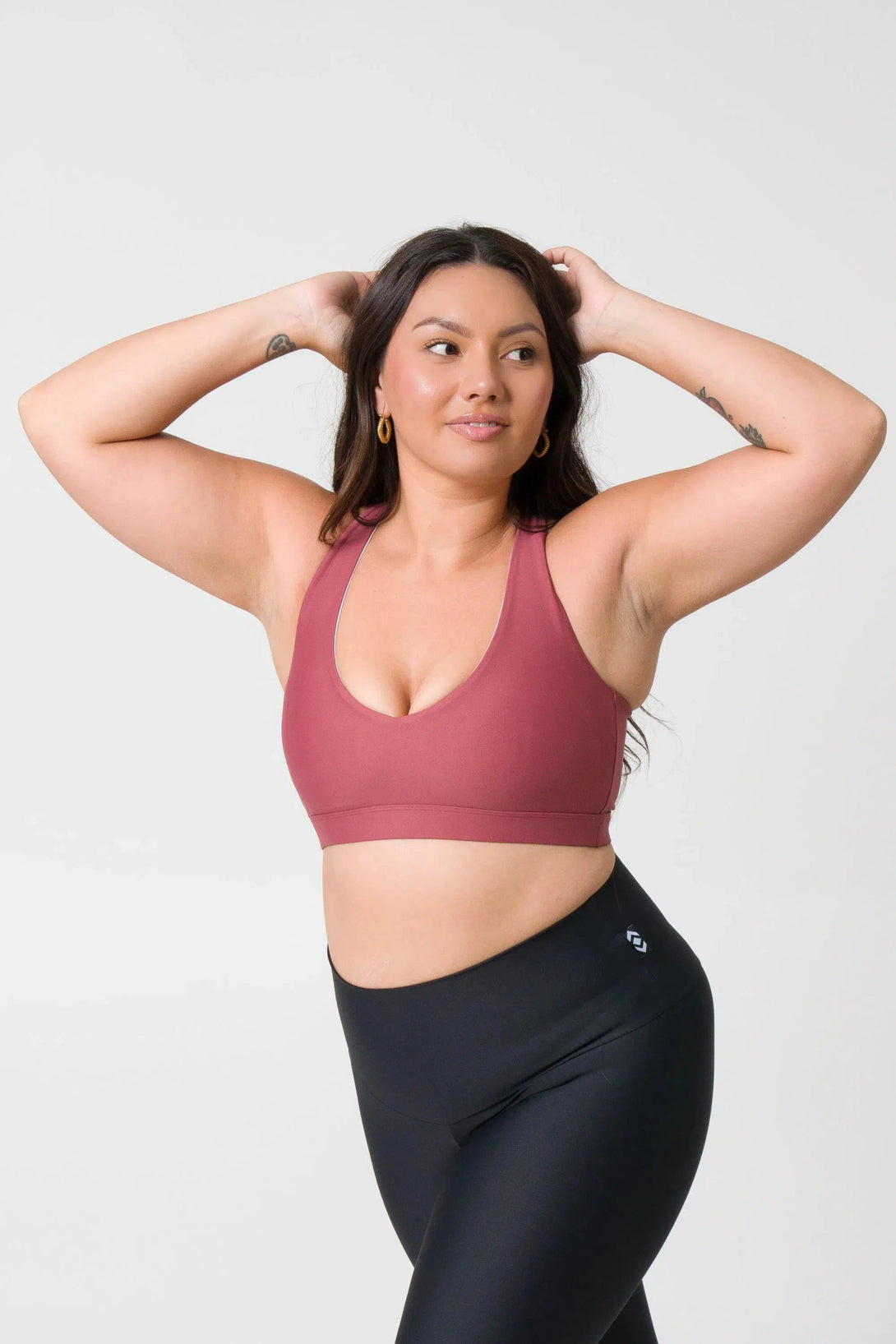 Performance Deep V Crop - Blush-Activewear-Exoticathletica